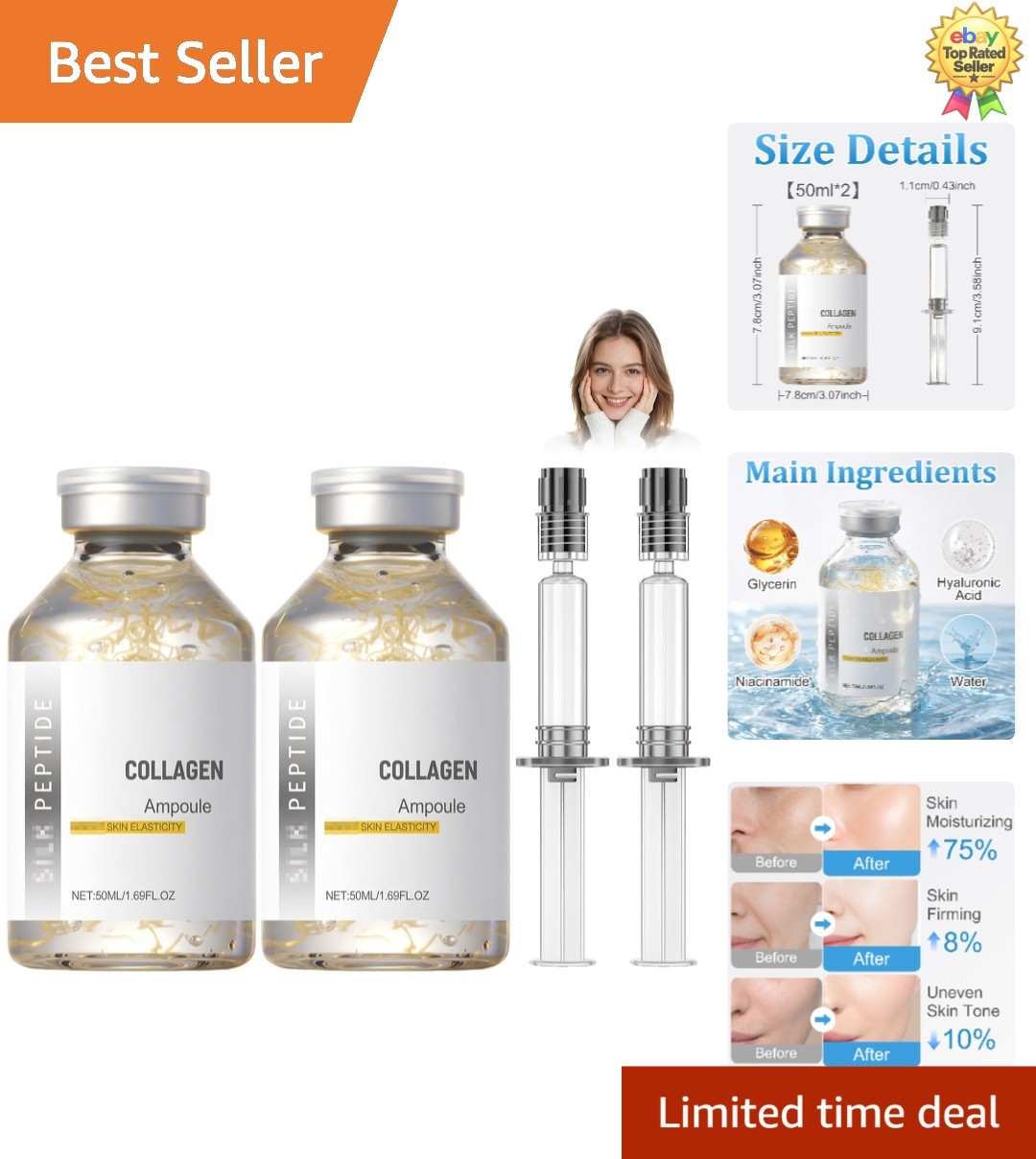 Luxury Peptide Lifting Serum Set - 50ML Hydrating Essence for All Skin Types Luxury Peptide Lifting Serum Set - 50ML Hydrating Essence for All Skin Types