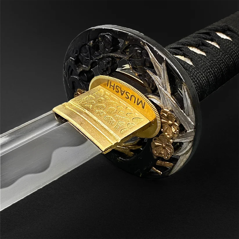 Musashi Gold Haru No Hana Flower Hand Forged 1095 Carbon Steel Katana Sword