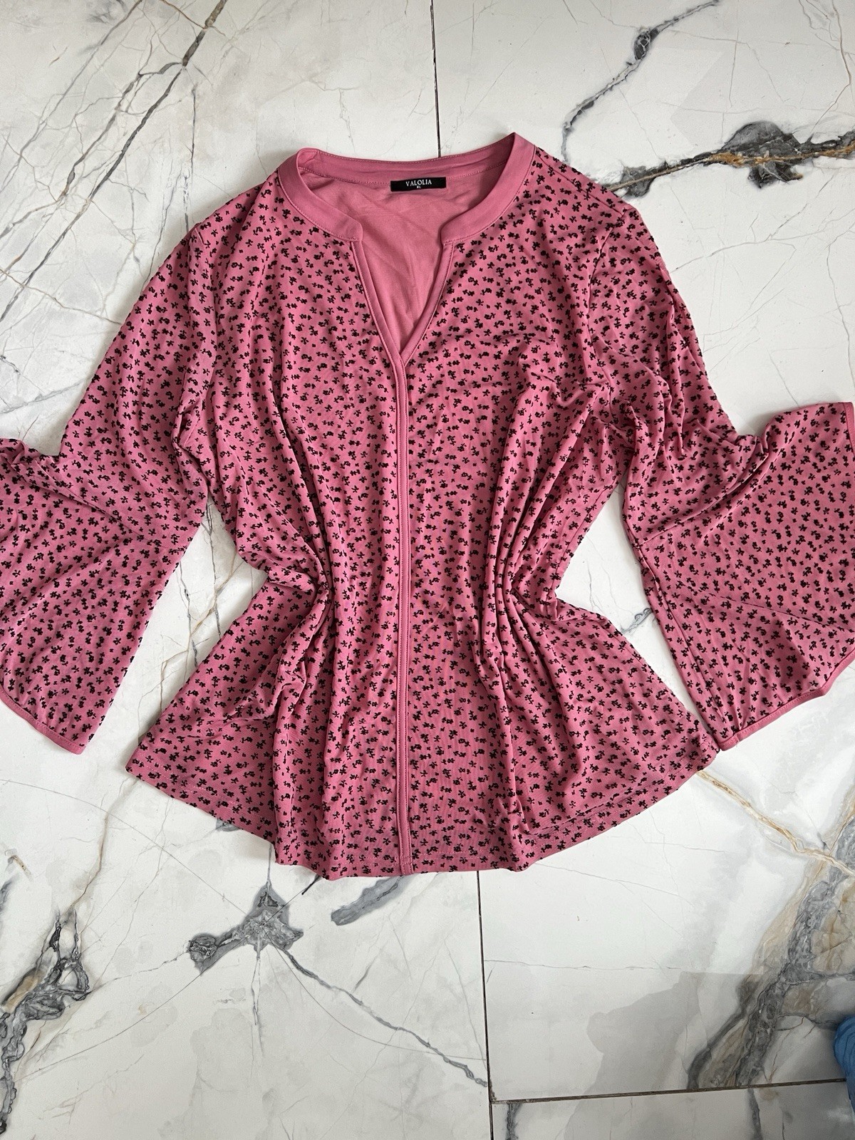 Pink Lace Y2K Bell Sleeve Romantic Whimsical Fairy Top XL Pink Lace Y2K Bell Sleeve Romantic Whimsical Fairy Top XL