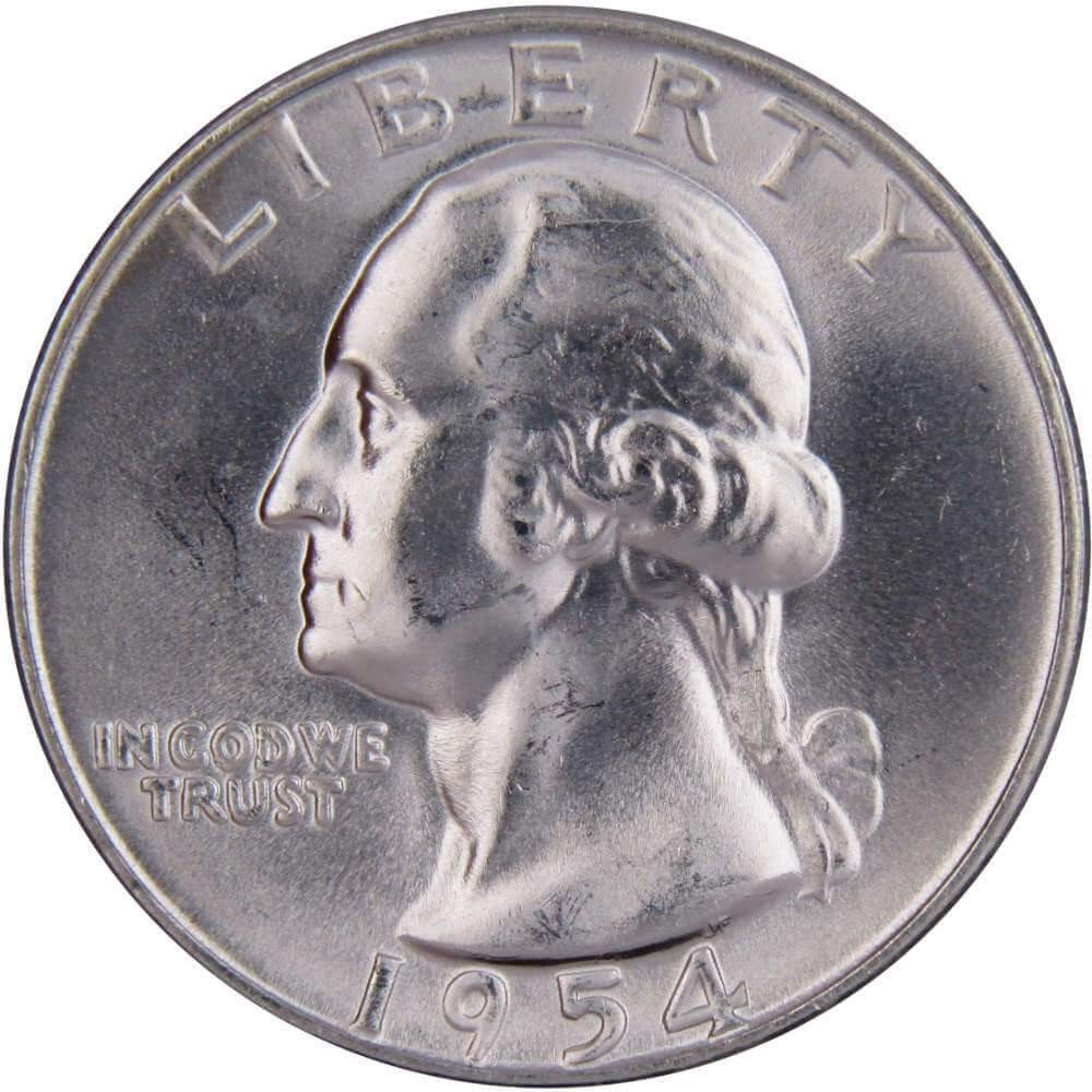 1954 D Washington Silver Quarter Uncirculated Mint State 25c Coin