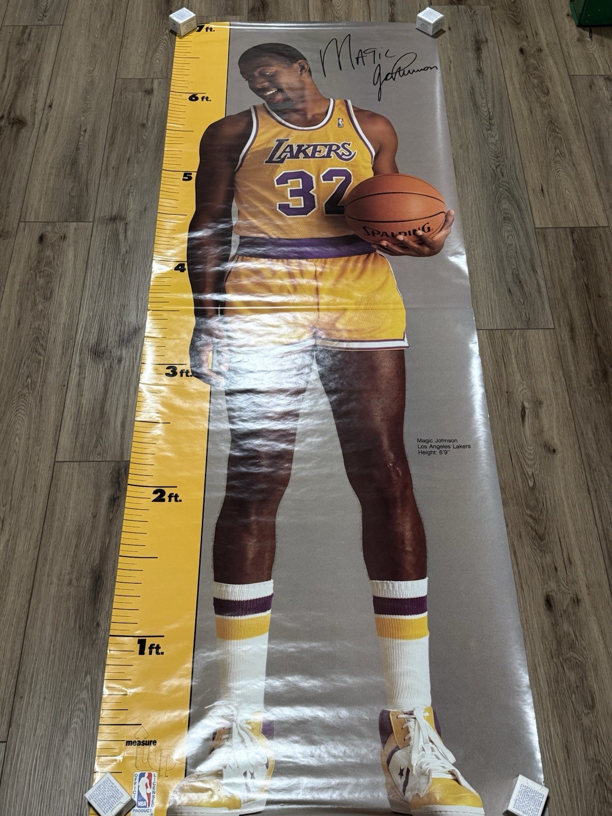 Vintage 1988 NBA Magic Johnson Measure Up LA Lakers Life Size Poster 84 Vintage 1988 NBA Magic Johnson Measure Up LA Lakers Life Size Poster 84