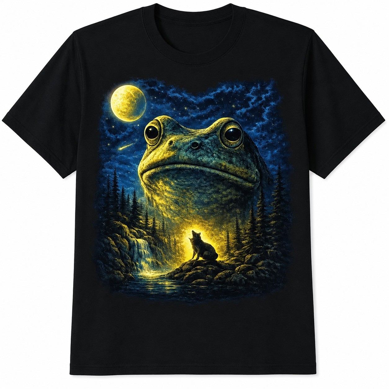 Frog Howling to Moon Frogs Howl at The Moon Parody Meme T-Shirt