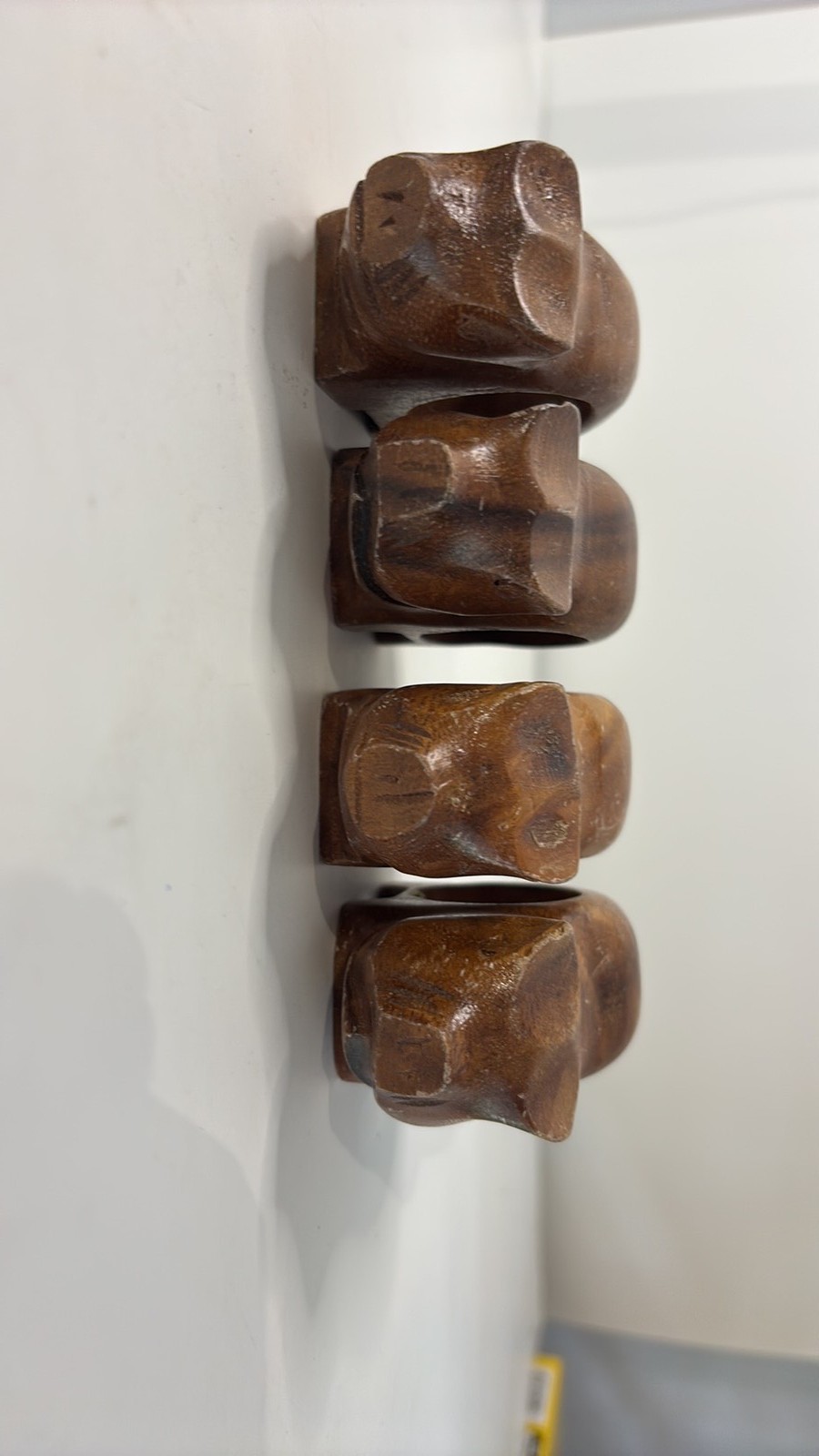 Vintage Hand-Carved Wooden Pig Napkin Rings - Set of 4 Vintage Hand-Carved Wooden Pig Napkin Rings - Set of 4