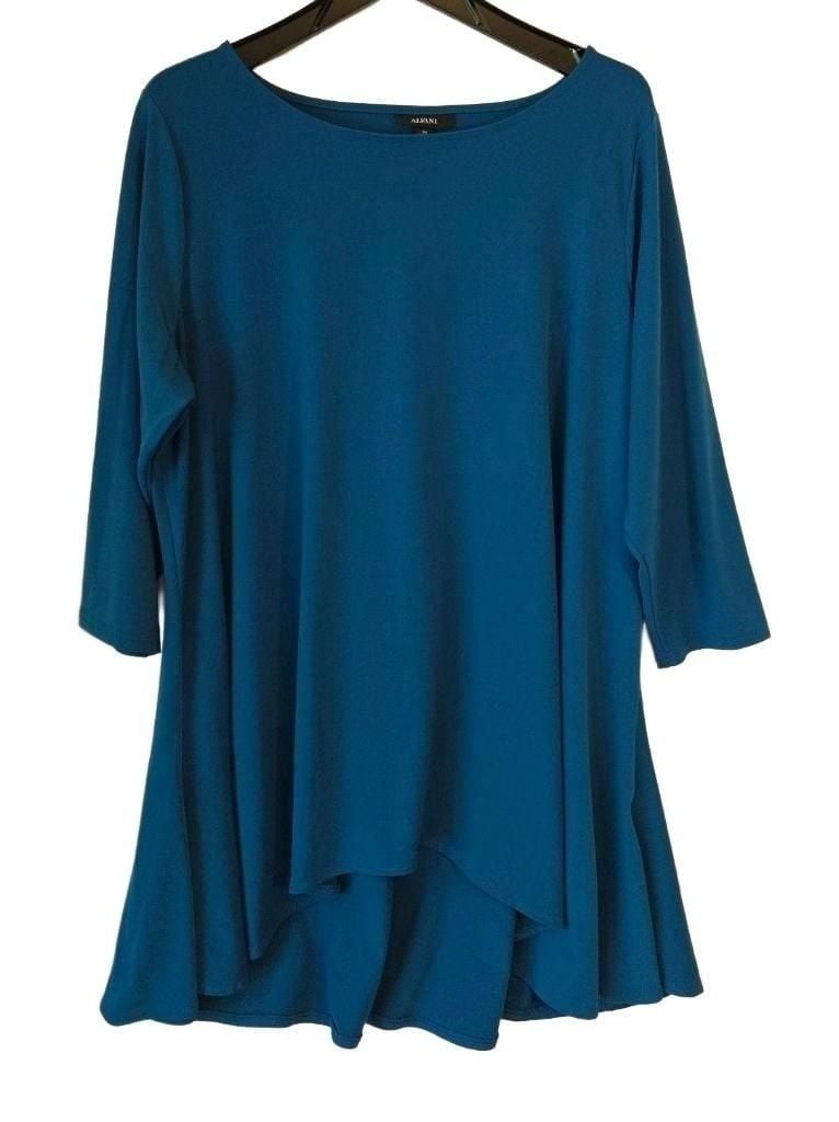 Alfani Women\'s 3/4 Sleeve Tunic Top 2X Teal Green Alfani Women\'s 3/4 Sleeve Tunic Top 2X Teal Green