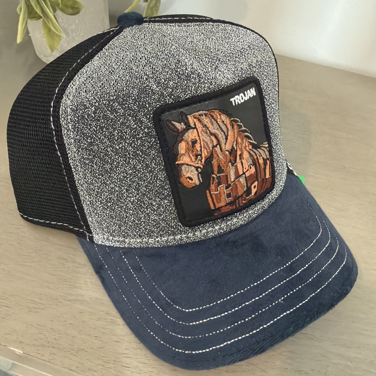Goorin 1 of 3 99 STRONG TROJAN Trucker Hat RARE SnapBack Glitter Sparkle Cap NWT Goorin 1 of 3 99 STRONG TROJAN Trucker Hat RARE SnapBack Glitter Sparkle Cap NWT