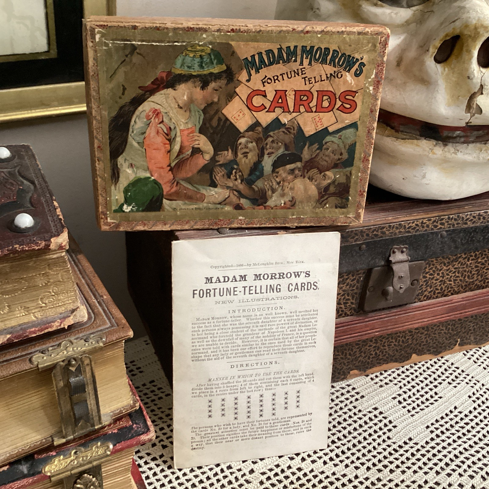 ANTIQUE MADAM MADAME MORROWS FORTUNE TELLING CARDS HALLOWEEN GAME Mc LOUGHLIN 