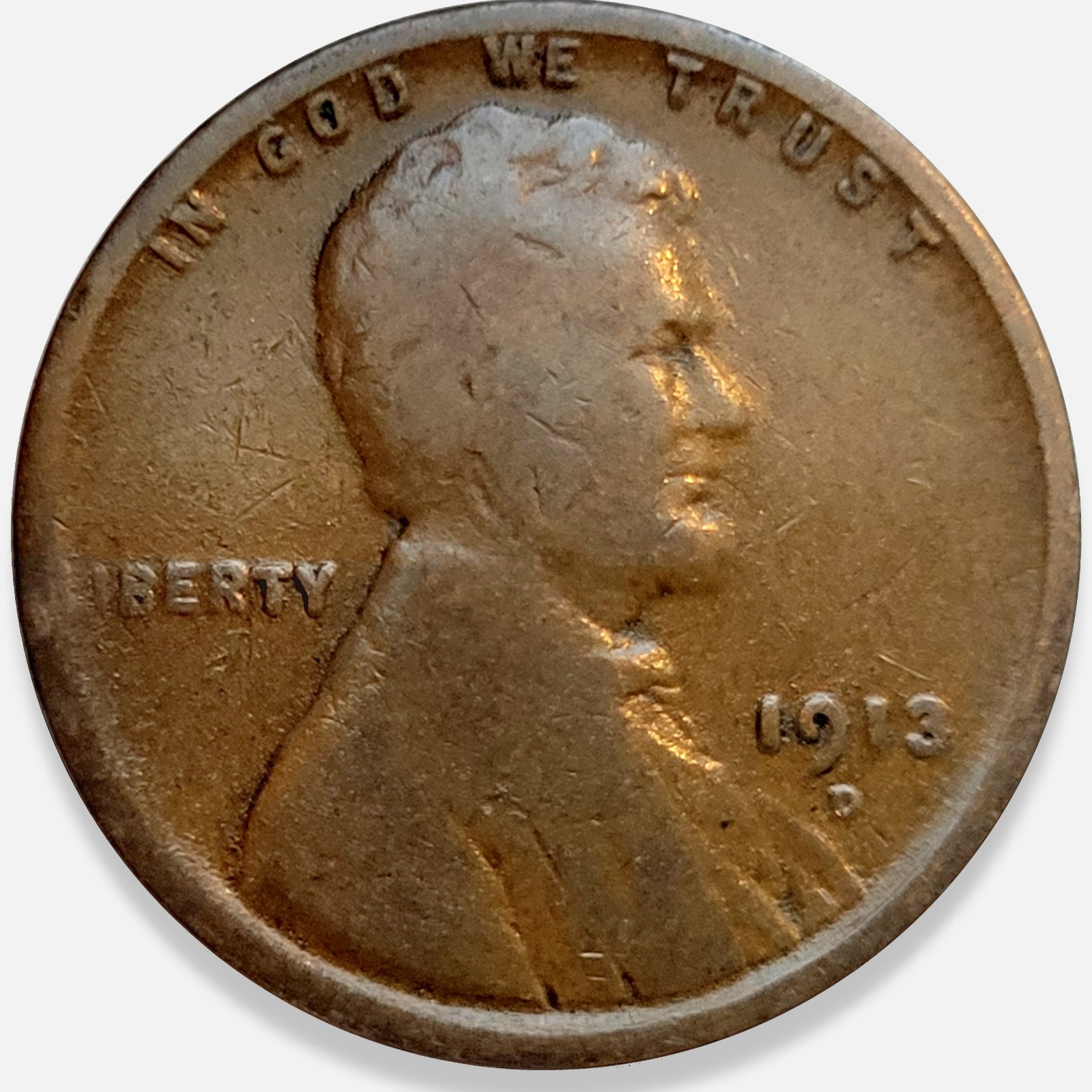 1913-D Lincoln Wheat Cent Penny * Original Surfaces* 1913D #3 1913-D Lincoln Wheat Cent Penny * Original Surfaces* 1913D #3