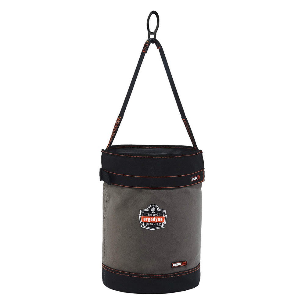 ERGODYNE 5960T Bucket Bag,Canvas,Straight Wall,Gray 436D23