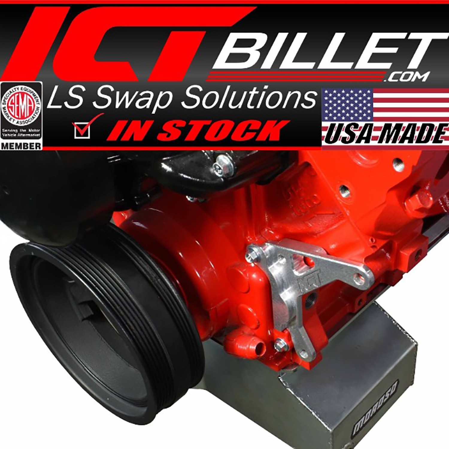 ICT Billet LS Iron Block Accessory Support Bracket
