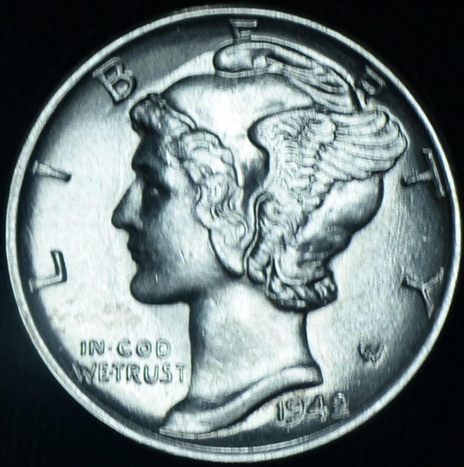 1942 10C Mercury Dime BU Gem FSB ~ 26426 1942 10C Mercury Dime BU Gem FSB ~ 26426