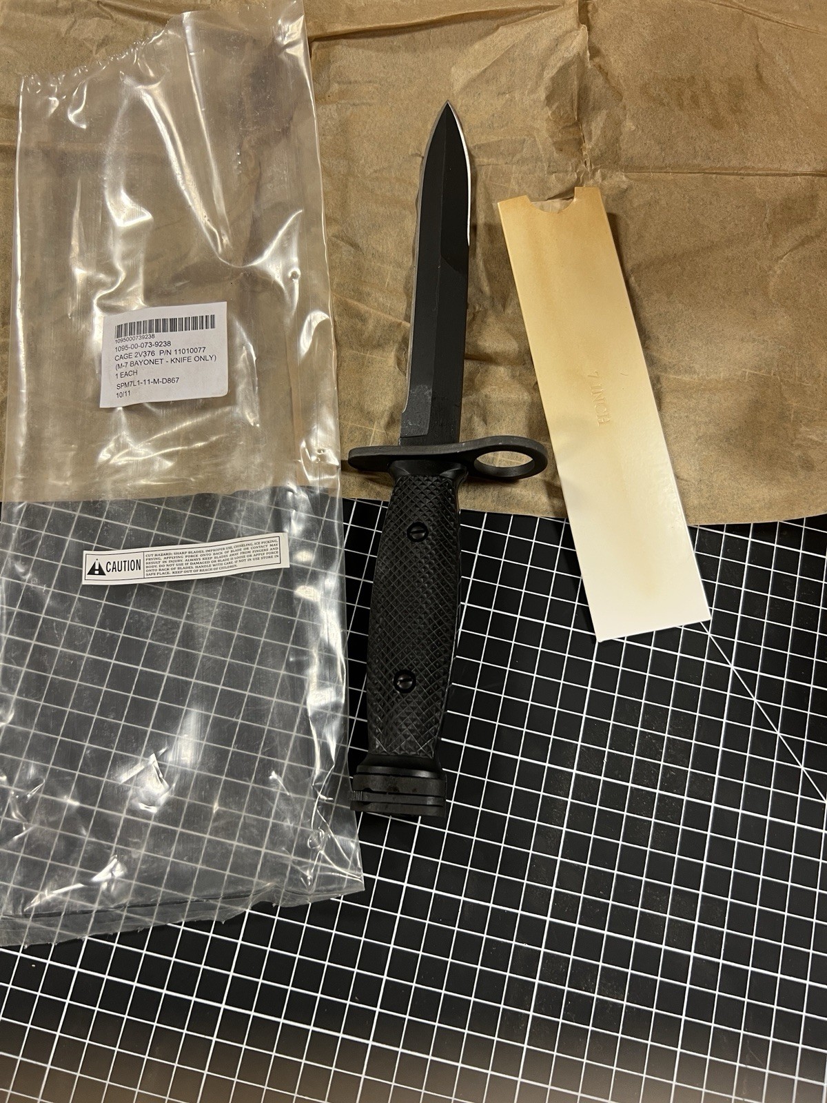 M7 Bayonet NOS Sealed In Plastic. No Scabbard. USMC Arrmy M7 Bayonet NOS Sealed In Plastic. No Scabbard. USMC Arrmy