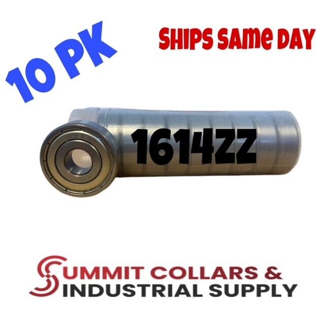10 pcs 1614 ZZ double metal shielded ball bearing, 3/8x 1-1/8x 3/8 inch