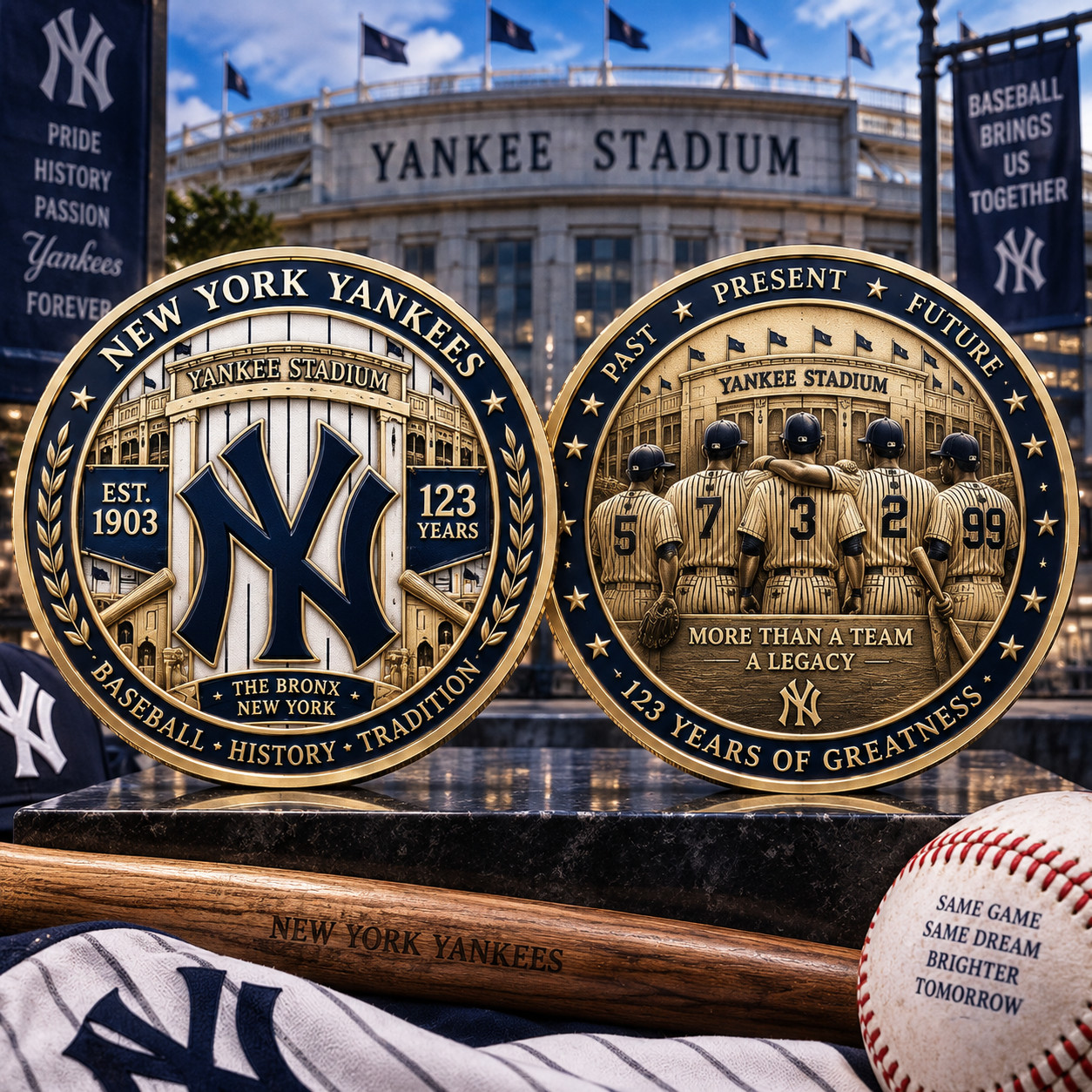 New New York Yankees 123 years Gift For Fan Commemorative Coin GN71