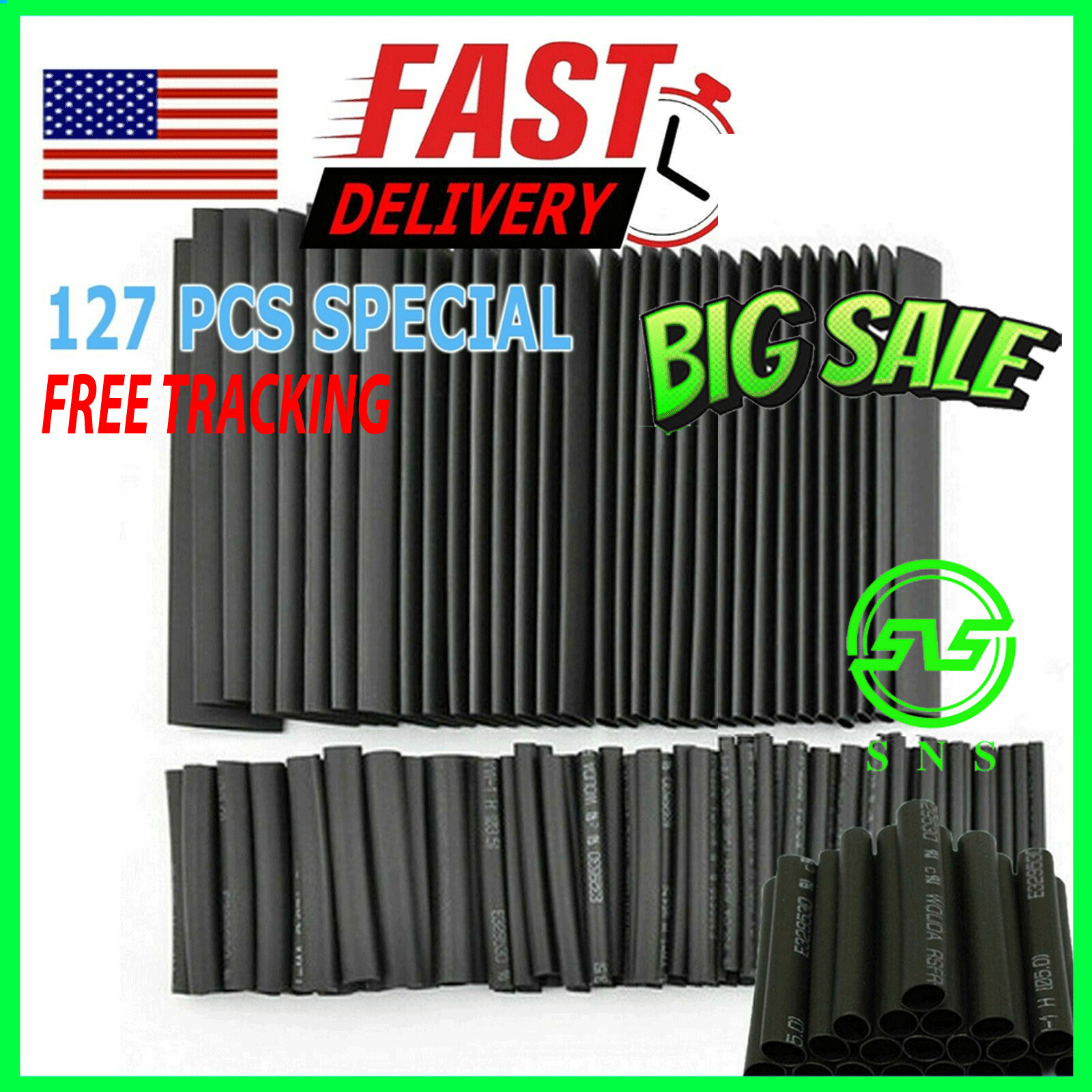 127pcs Heat Shrink Tubing Electrical Wire Insulation Cable Connection Sleeve KIT