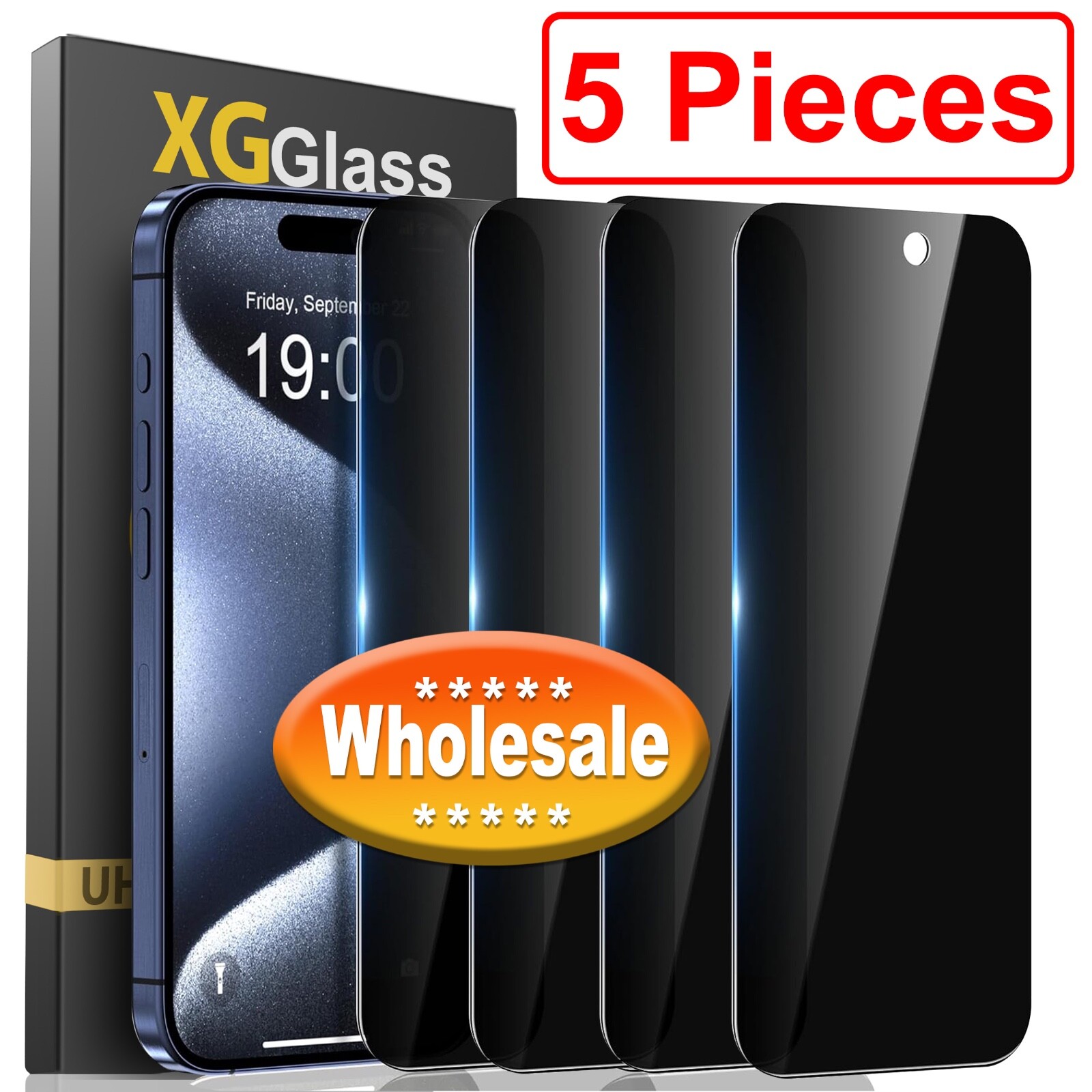 Wholesale Privacy GLASS Screen Protector For iPhone 16 15 14 13 12 11 Pro Max XR