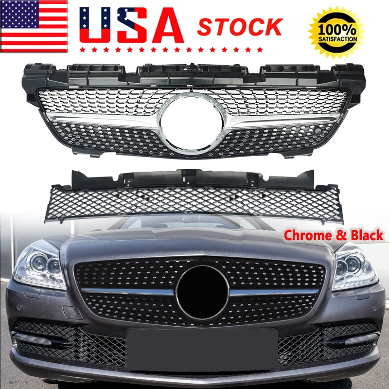 For 2011-2015 Benz SLK-Class R172 Chrome Meteor Edition Front Bumper Grille Mesh