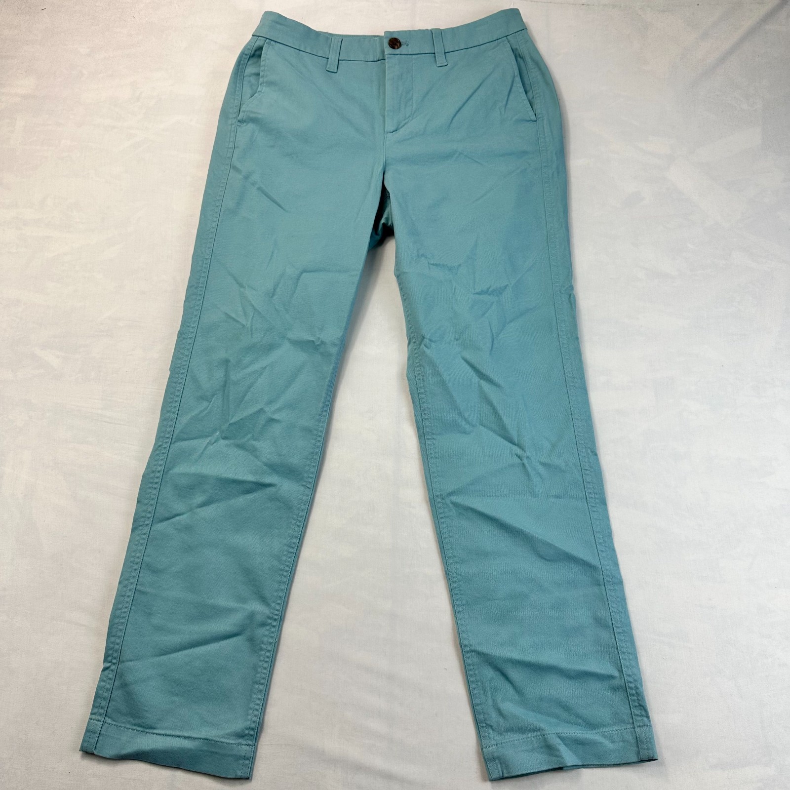 J.Crew Girlfriend Chino Pants Womens Size 4 Teal Straight Leg High Rise Stretch
