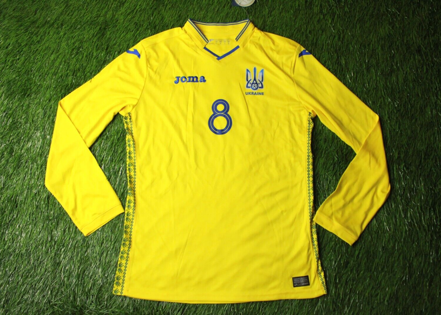 UKRAINE TEAM # 8 2018/2019 PLAYER ISSUE FOOTBALL SHIRT JERSEY HOME JOMA SIZE L