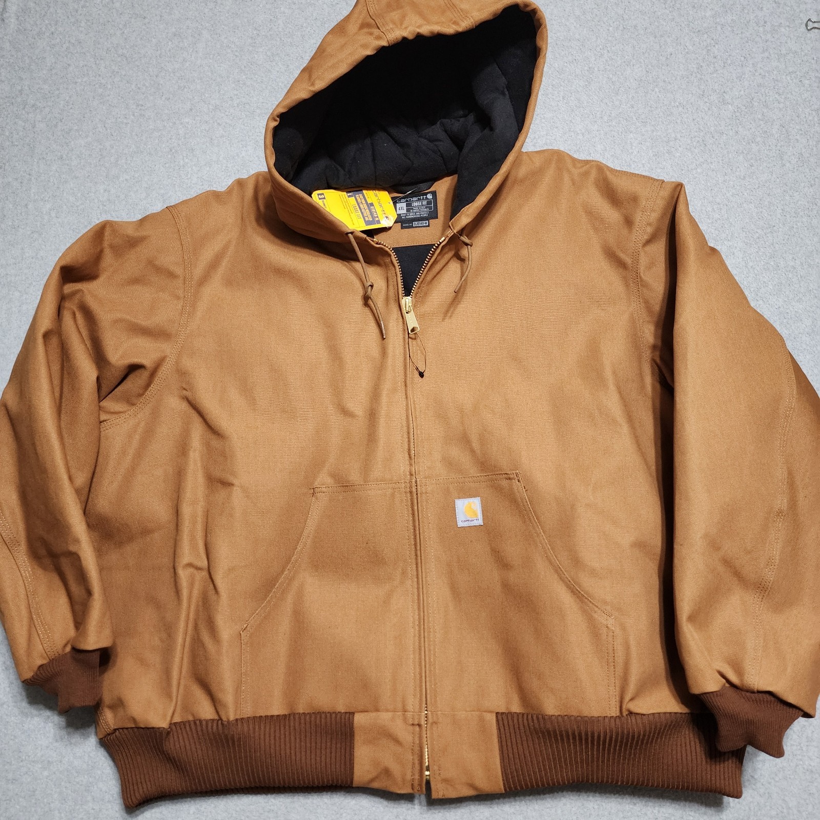 Carhartt 4XL Mens OJO140-M Duck Insulated Flannel-Lined Active Jacket 106673-BRN