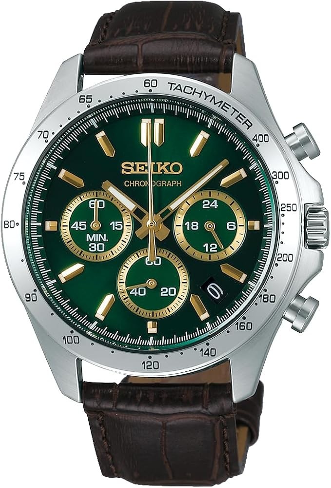 SEIKO Spirit SBTR017 Green Chronograph Quartz Leather band Men Watch New in Box SEIKO Spirit SBTR017 Green Chronograph Quartz Leather band Men Watch New in Box