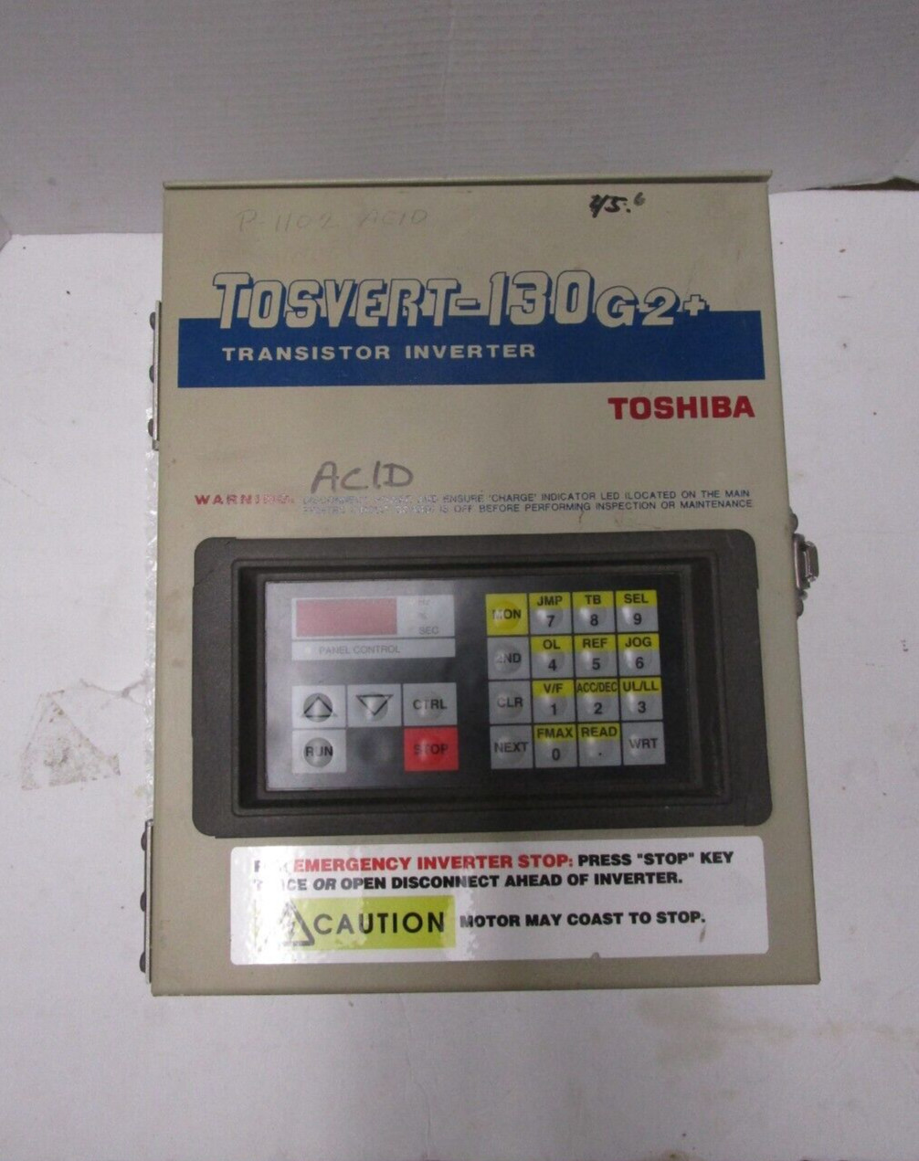 TOSHIBA TRANSISTOR INVERTER. TOSVERT-130G2+. TOSHIBA TRANSISTOR INVERTER. TOSVERT-130G2+.