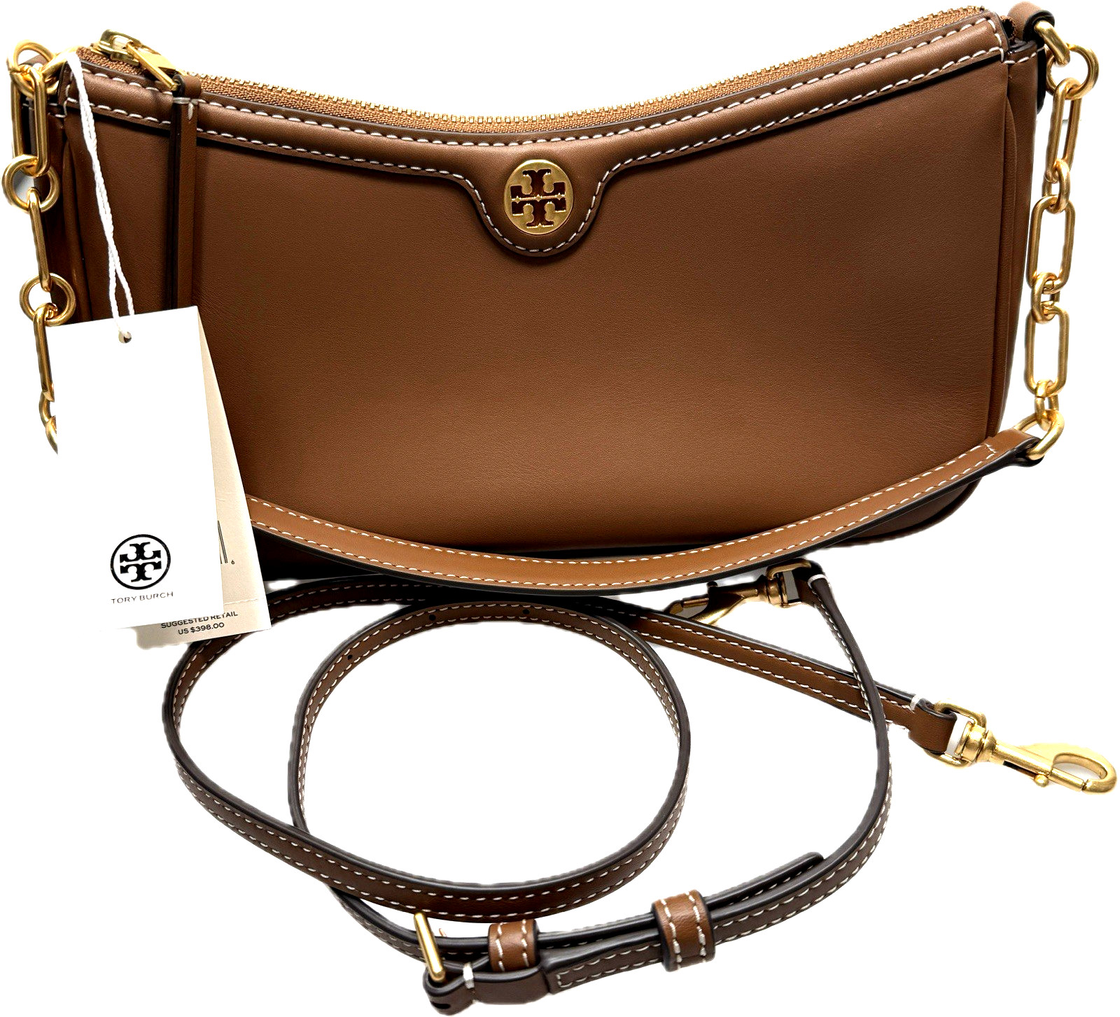 NWT Tory Burch T Monogram Leather STUDIO Bag Purse Shoulder Crossbody Ret $398 NWT Tory Burch T Monogram Leather STUDIO Bag Purse Shoulder Crossbody Ret $398