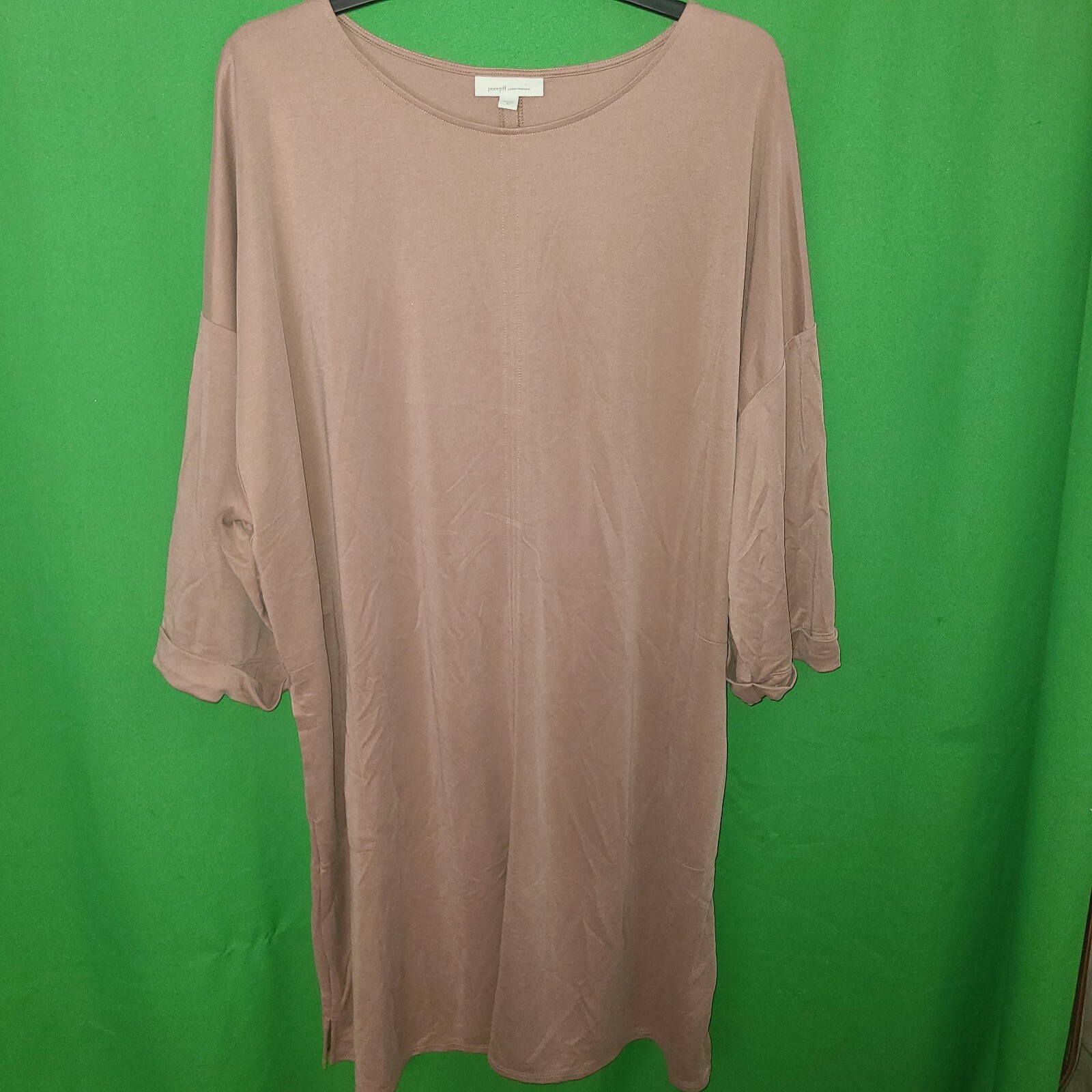 0162) NWOT J JILL 4X beige Sand Washed knee length dress relaxed new 