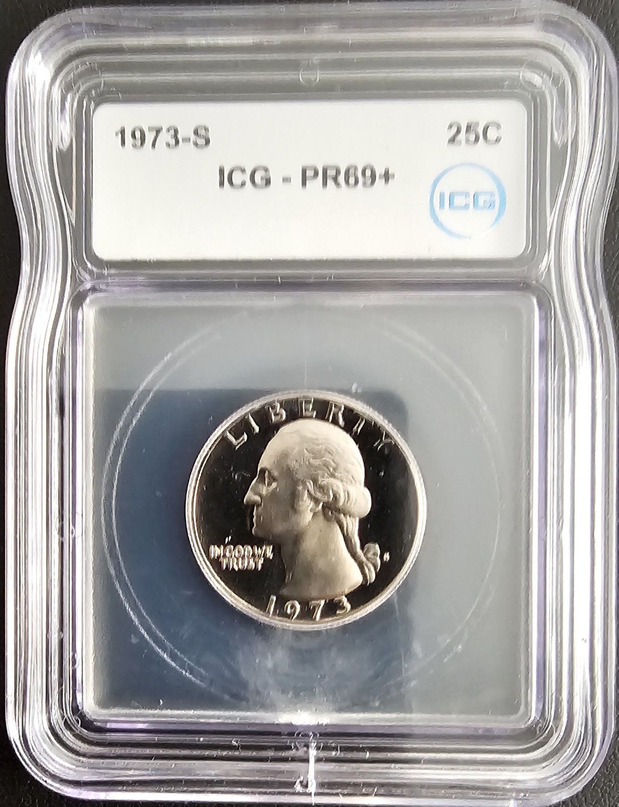 1973 S WASHINGTON QUARTER 25C PF69+ ICG 1973 S WASHINGTON QUARTER 25C PF69+ ICG