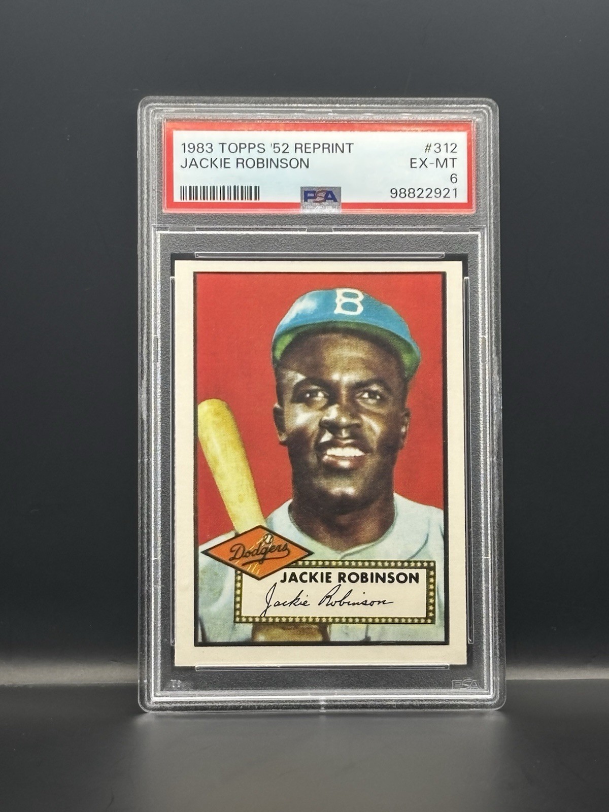 1983 Topps 1952 Reprint Series Jackie Robinson #312 PSA 6 1983 Topps 1952 Reprint Series Jackie Robinson #312 PSA 6