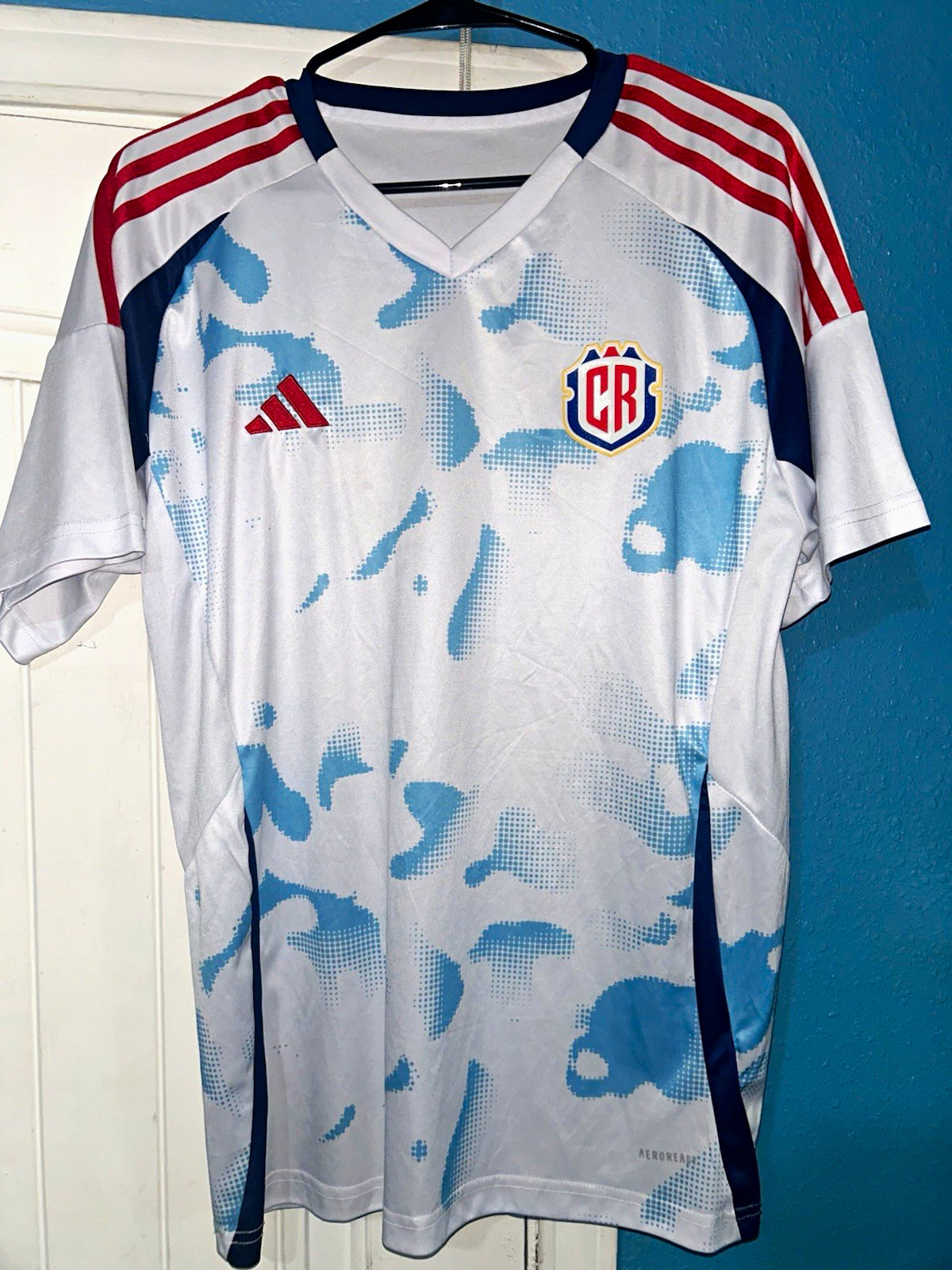 adidas Costa Rica AEROREADY Soccer Jersey White/Blue/Red/Navy adidas Costa Rica AEROREADY Soccer Jersey White/Blue/Red/Navy