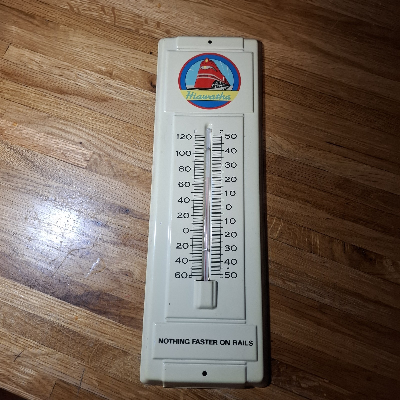 Rare Vintage RR Milwaukee Road Hiawatha Railroad promotional thermometer Train Rare Vintage RR Milwaukee Road Hiawatha Railroad promotional thermometer Train