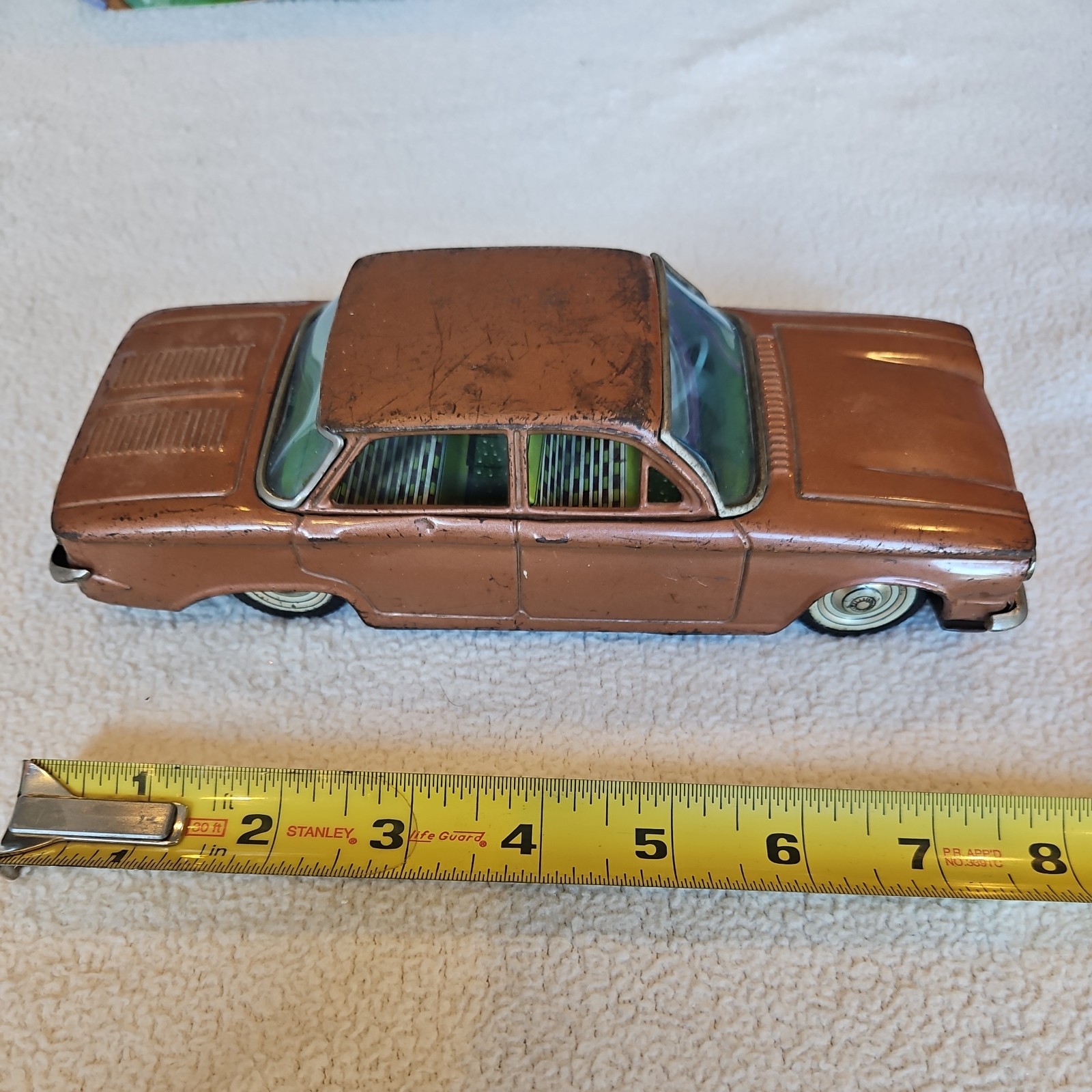 Vintage Bandai Tin Friction 1960\'s Chevrolet Corvair 8\ Vintage Bandai Tin Friction 1960\'s Chevrolet Corvair 8\