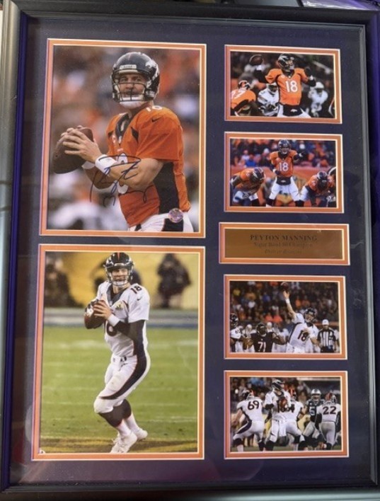 Peyton Manning - Denver Broncos Super Bowl 50 Collage Autographed with COA Peyton Manning - Denver Broncos Super Bowl 50 Collage Autographed with COA
