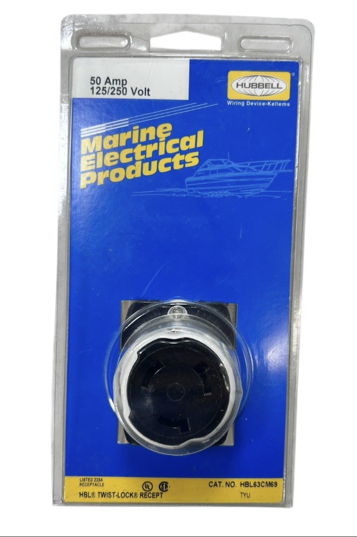 Hubbell 50 Amp 125/250 Volt Twist and Lock Receptacle HBL63CM69 Hubbell 50 Amp 125/250 Volt Twist and Lock Receptacle HBL63CM69