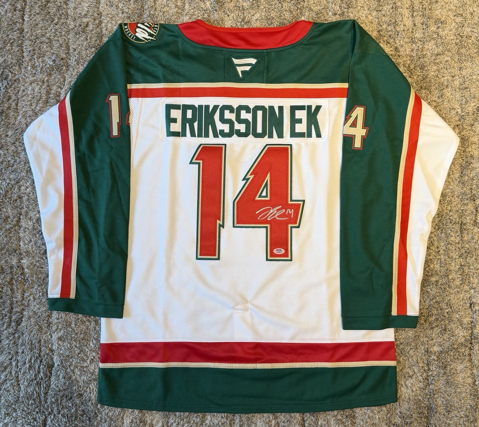 Joel Eriksson Ek Signed 2025-26 Minnesota Wild 25th Anniversary Jersey PSA COA