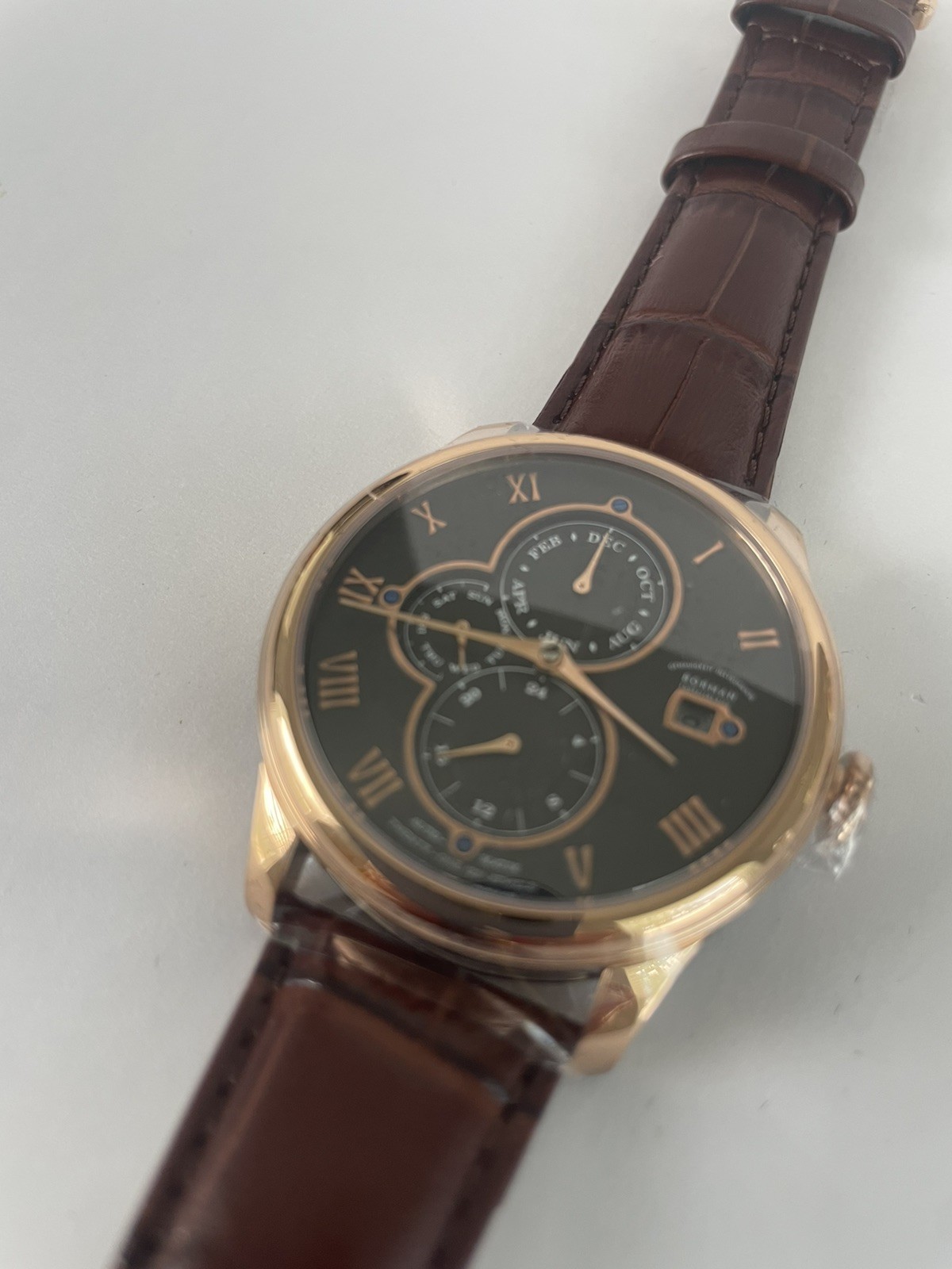 New BORMAN Men's Mechanical Multi-function Fashion Watch Rose Gold