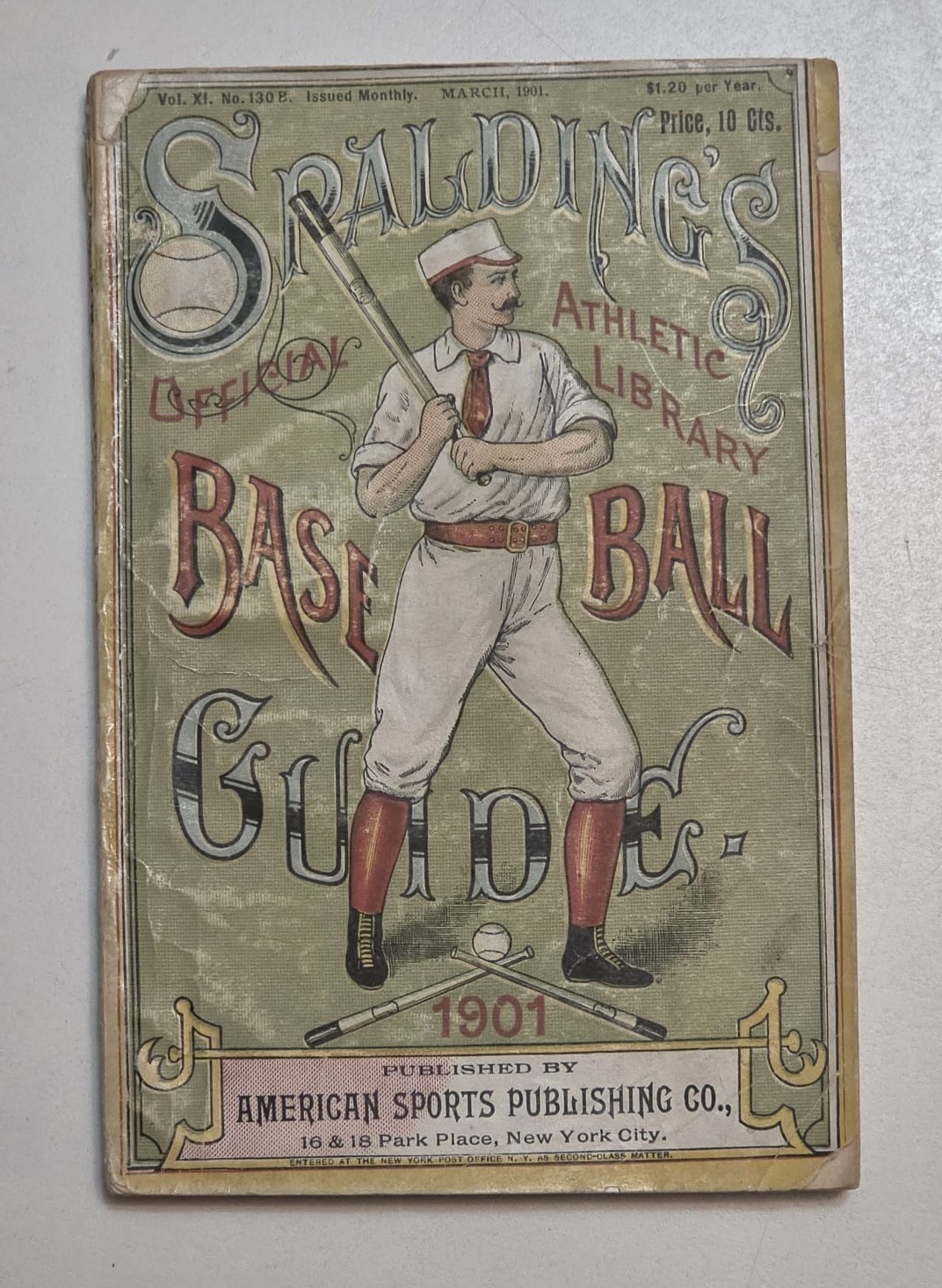 1901 Spalding\'s Athletic Library Base Ball Guide March Original Antique