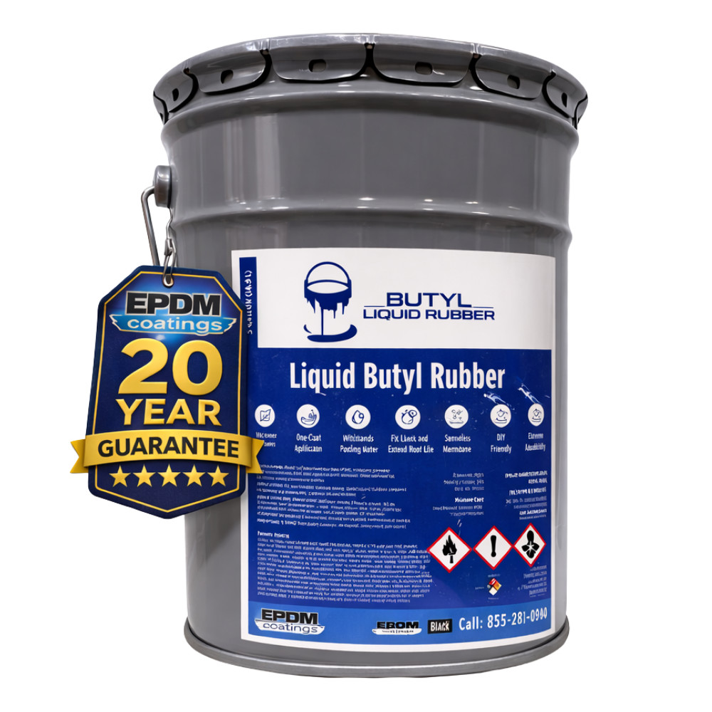 Best Epdm Roof Sealant coating 5 Gal Black– Waterproof, UV Resistant Cov-50Sq