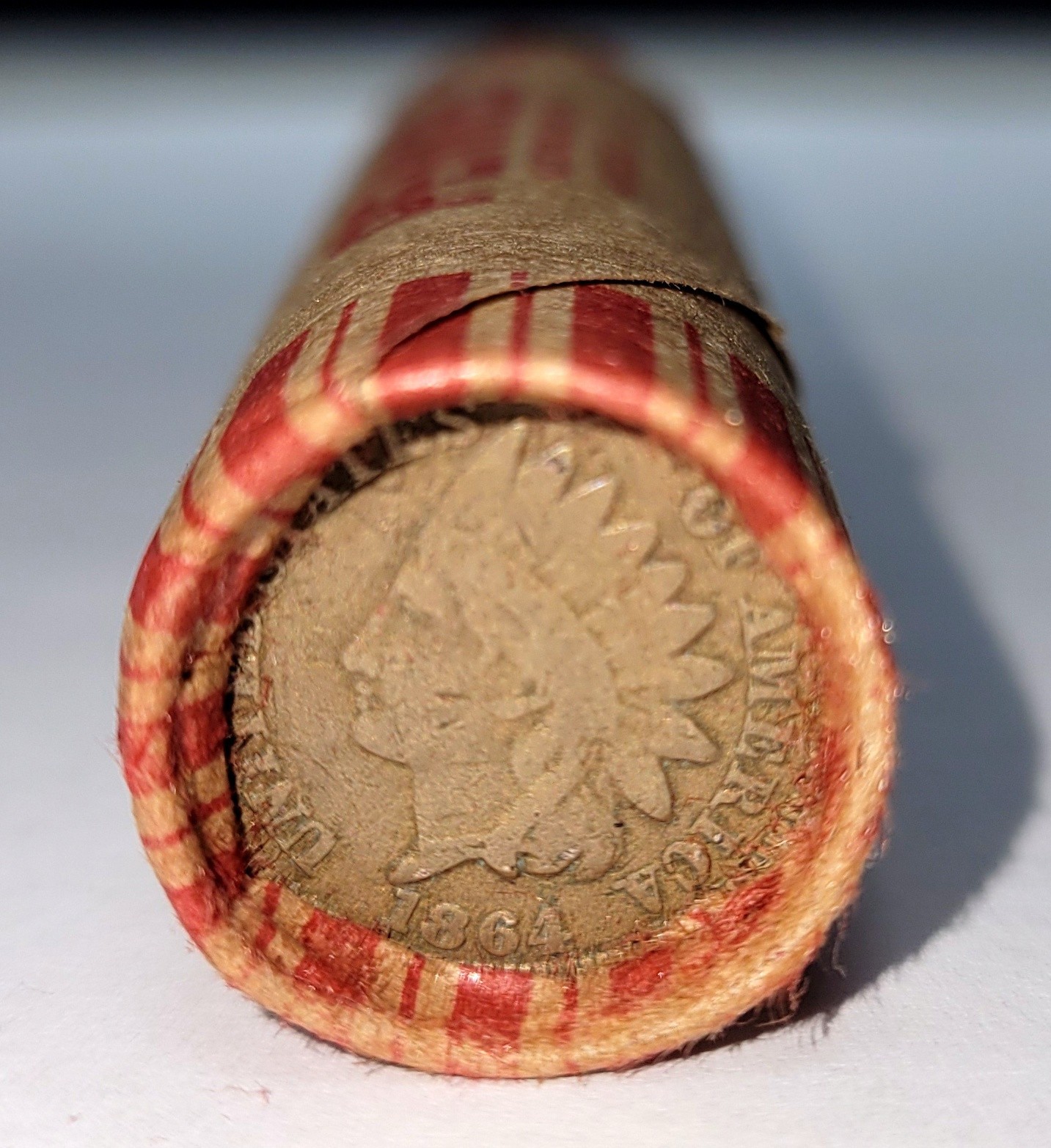 1864 Indian Head Cent On One End ~ Wheat Penny Lincoln Cent Roll ~ Estate Coins