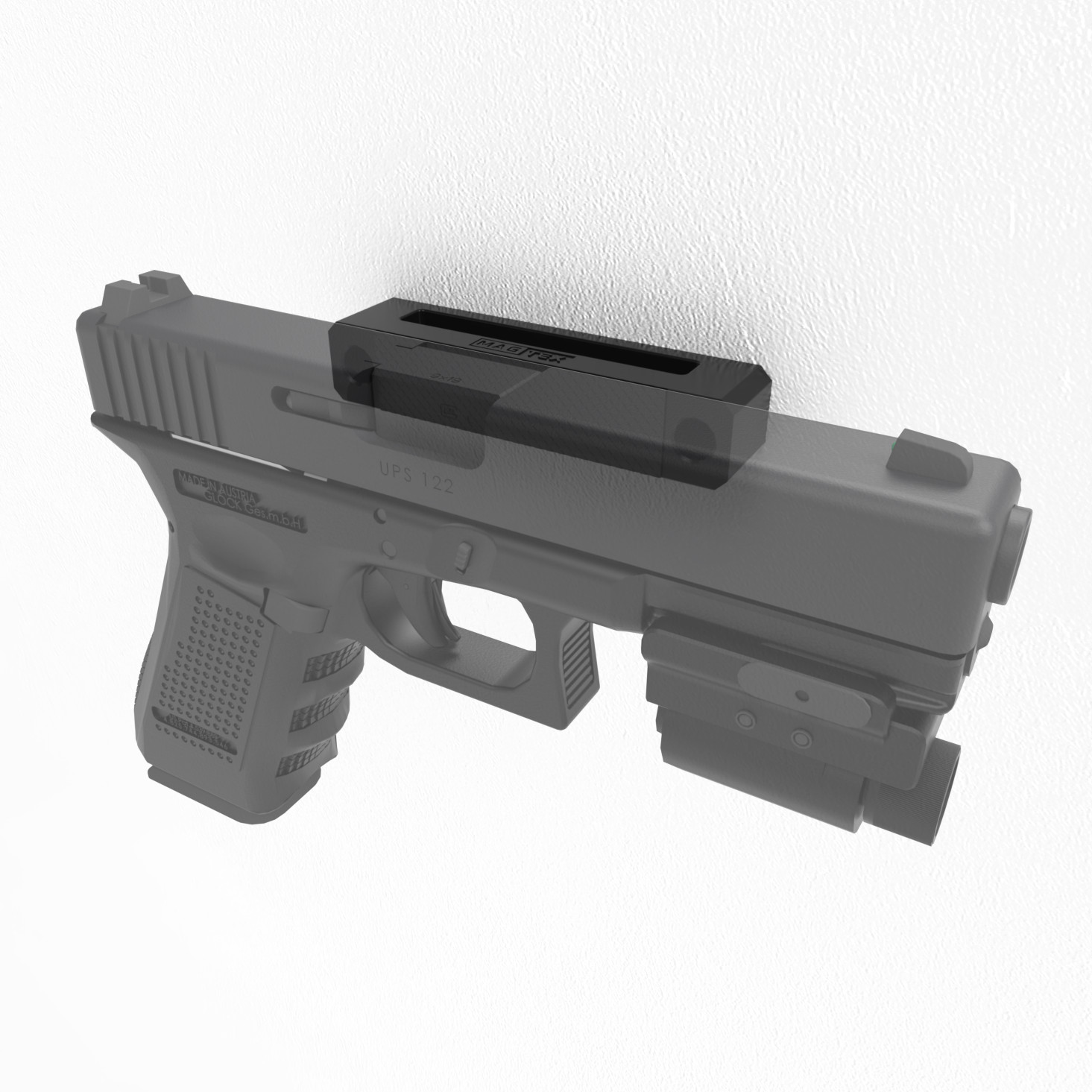 MAGTEX Magnetic Handgun Mount - Screw-Mounted Compact Wall Hanger
