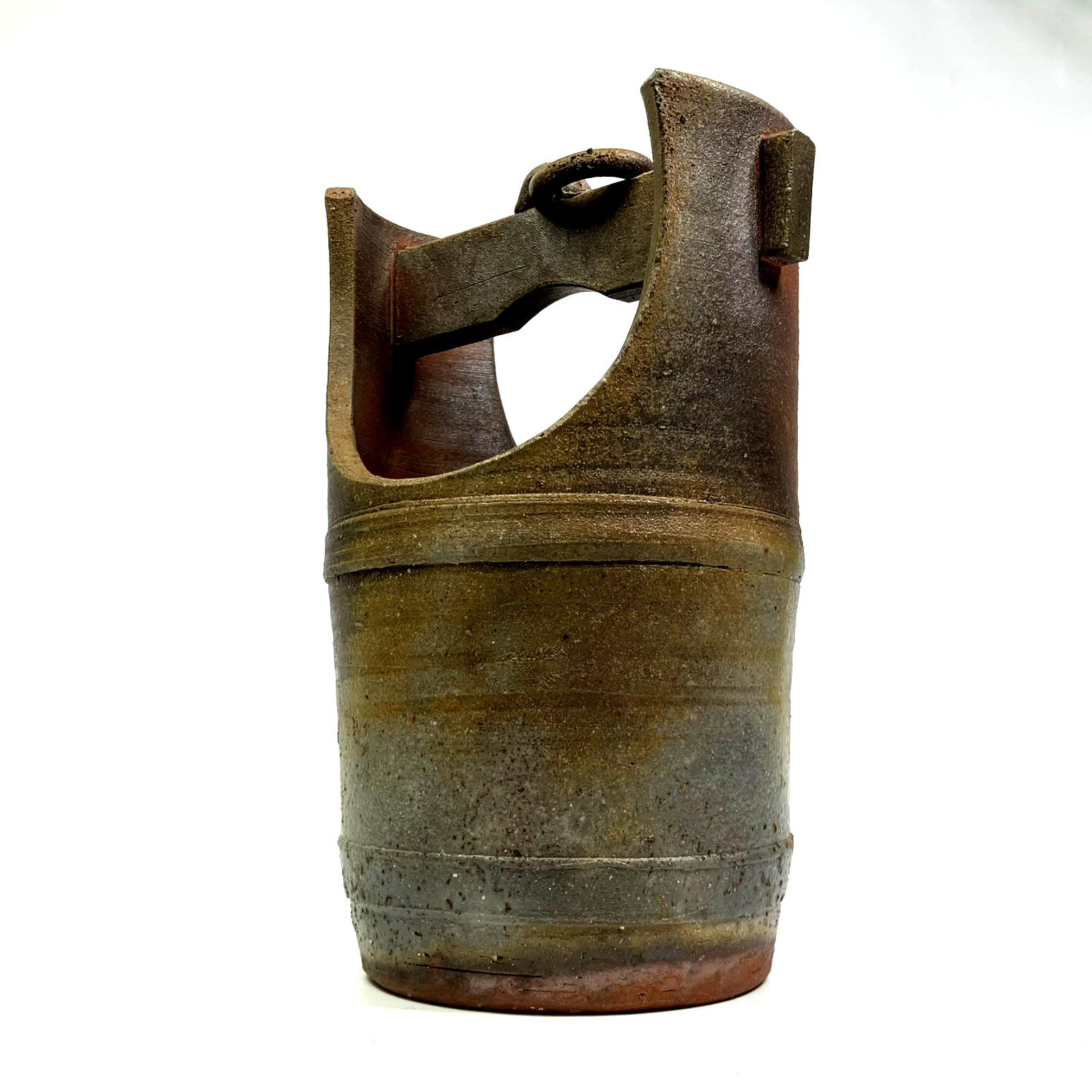 VTG Japanese Bizen Ware Pottery Flower Vase 7.5\
