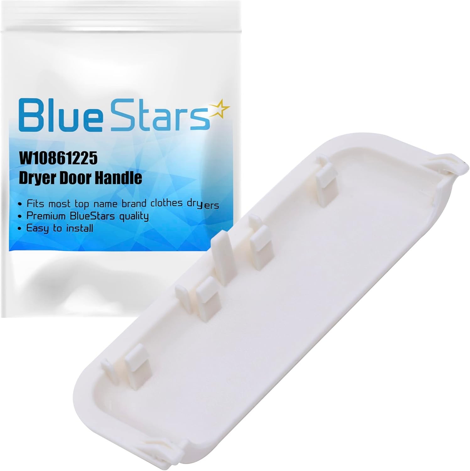 BlueStars UNBREAKABLE W10861225 W10714516 Dryer Door Handle Pack of 1, White BlueStars UNBREAKABLE W10861225 W10714516 Dryer Door Handle Pack of 1, White