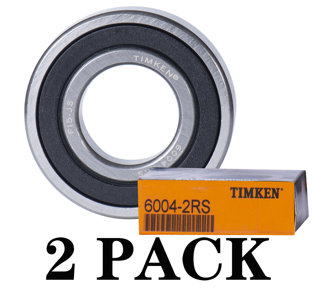 (2PACK) USA Brand TIMKEN 6004-2RS 20X42X12MM Double Rubber Seal Bearings (2PACK) USA Brand TIMKEN 6004-2RS 20X42X12MM Double Rubber Seal Bearings