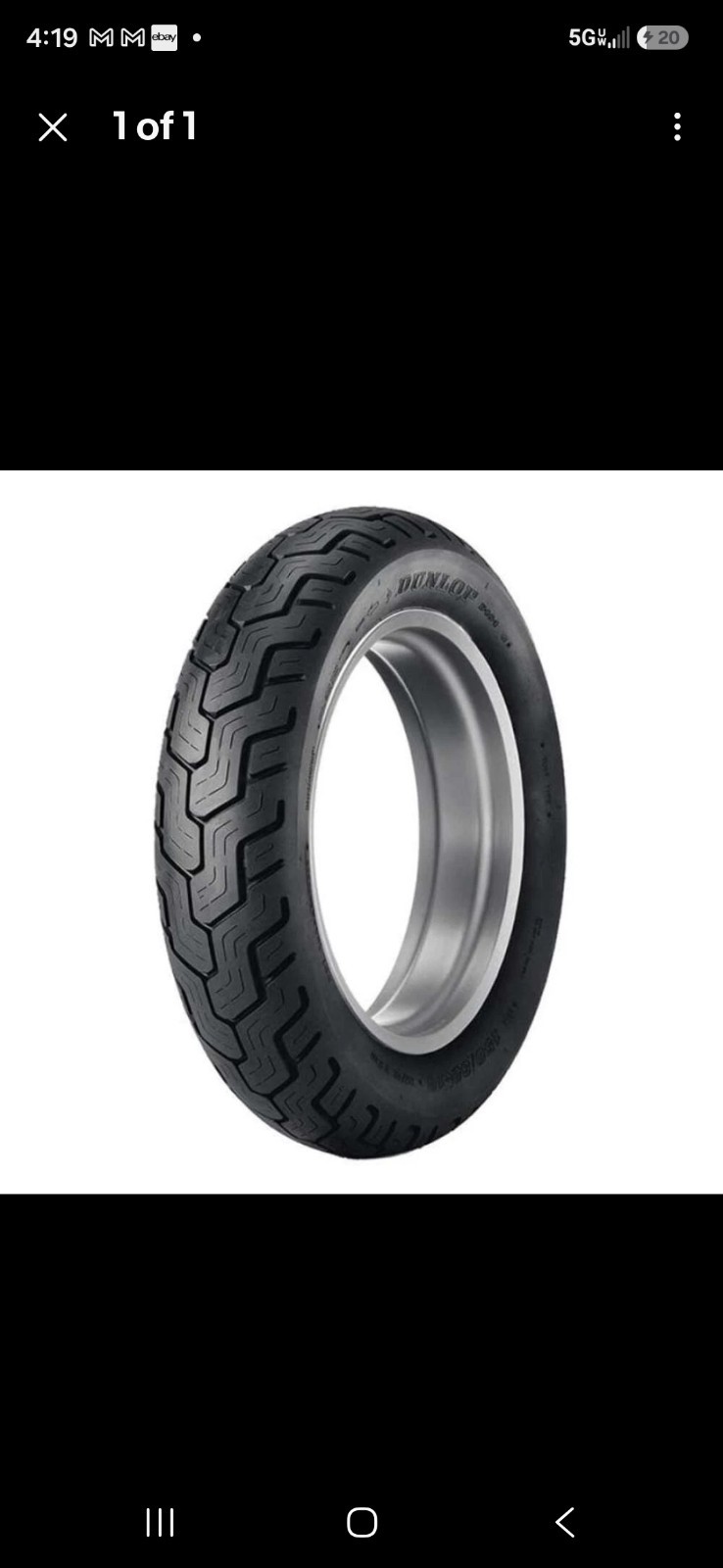 DUNLOP D404 FRONT AND REAR TIRE SET 110/90-19 AND 170/80-15 BLACKWALL - 2 TIRES