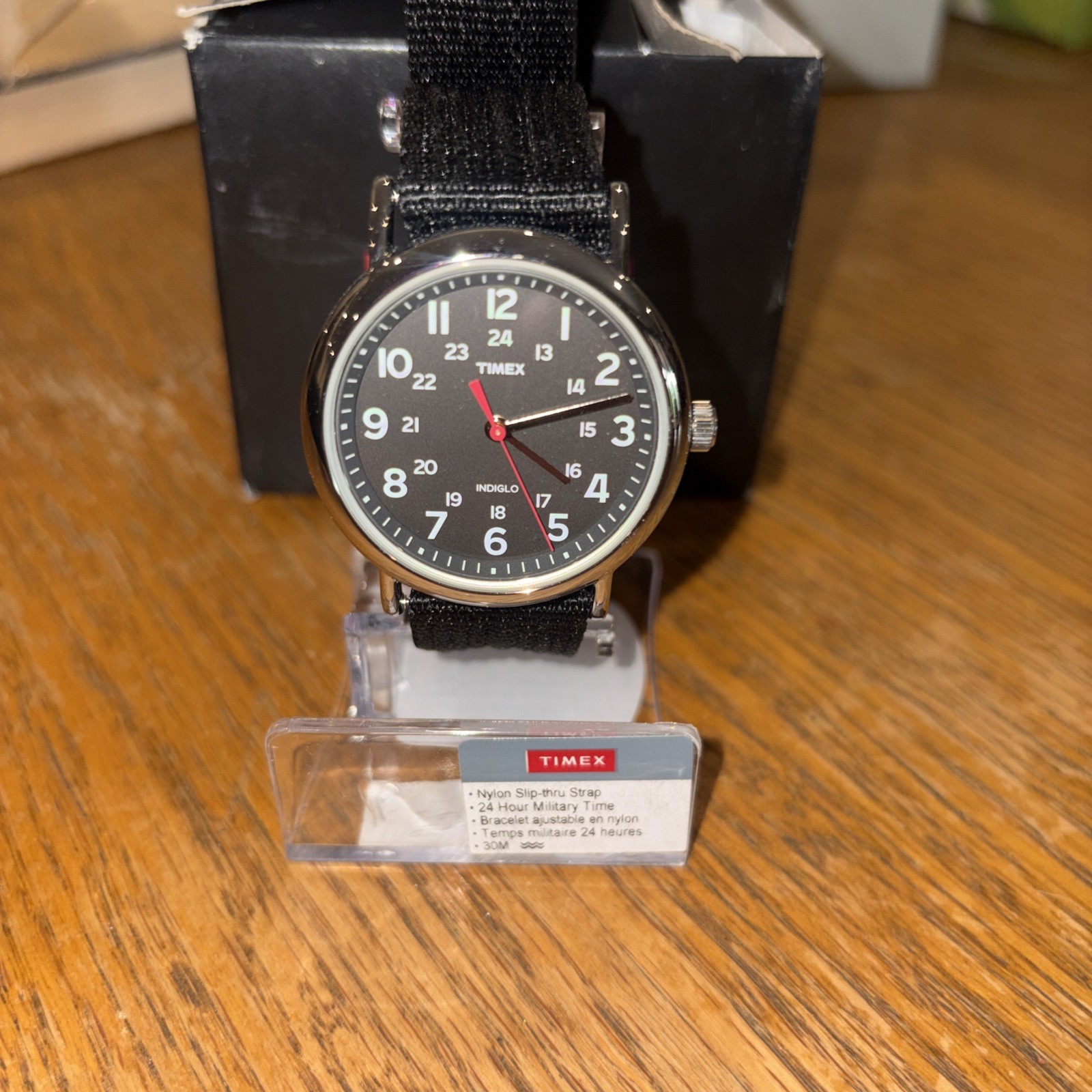 Timex Weekender T2N6479J 38mm Black Dial INDIGLO Nylon Slip-Thru Watch | New Timex Weekender T2N6479J 38mm Black Dial INDIGLO Nylon Slip-Thru Watch | New