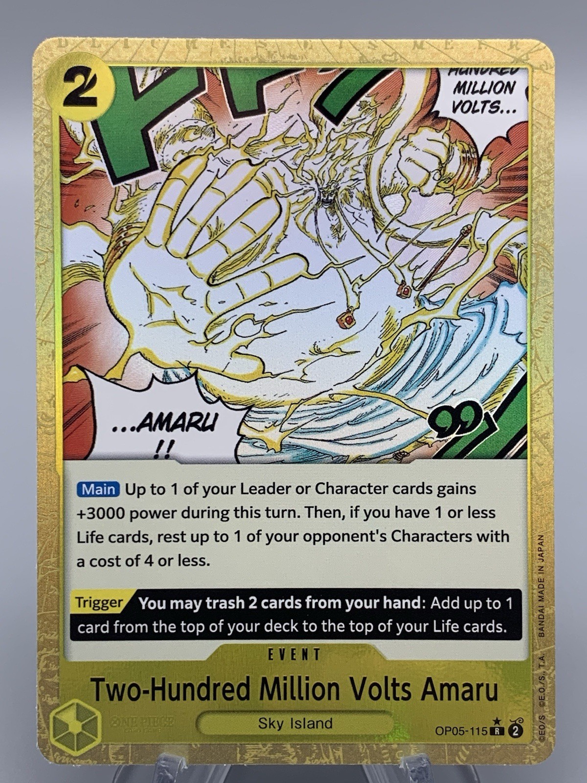Two-Hundred Million Volts Amaru Alternate Art OP05-115 PRB-01 One Piece English Two-Hundred Million Volts Amaru Alternate Art OP05-115 PRB-01 One Piece English