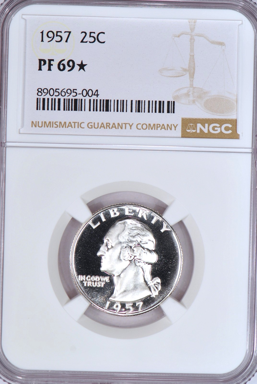 1957 Washington Quarter Proof NGC PF 69 STAR PR 69* Frosty Silver Coin 25C 1957 Washington Quarter Proof NGC PF 69 STAR PR 69* Frosty Silver Coin 25C