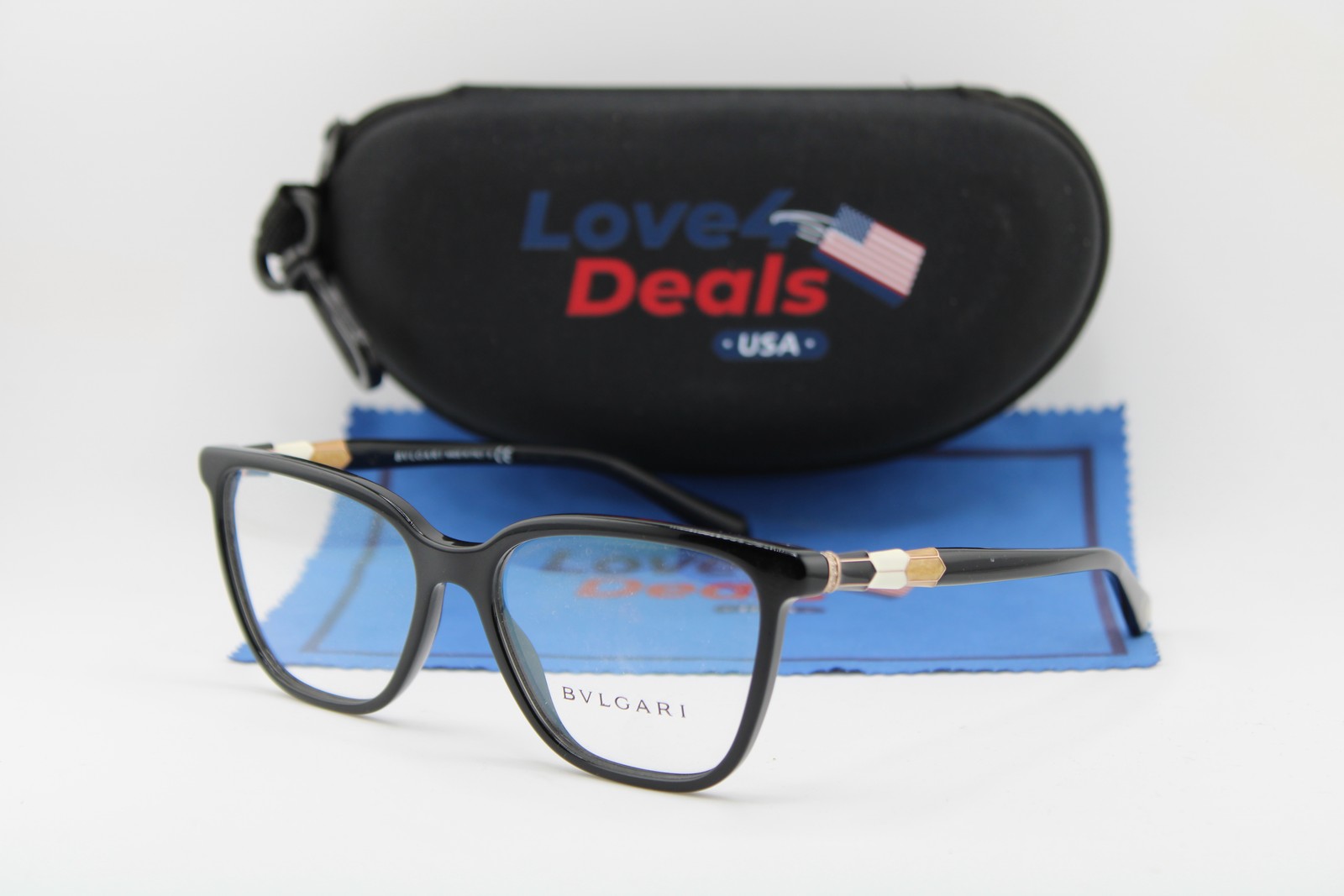 NEW BVLGARI BV 4184-B 501 BLACK GOLD WHITE AUTHENTIC EYEGLASSES 52-16 NEW BVLGARI BV 4184-B 501 BLACK GOLD WHITE AUTHENTIC EYEGLASSES 52-16