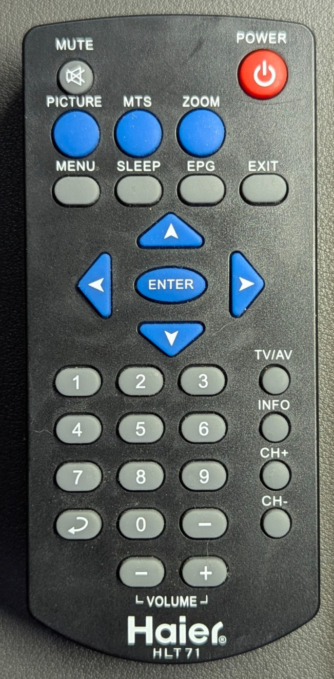 Haier HLT71 Black Genuine Original OEM For Haier HLT71 LCD TV Remote Control OEM Haier HLT71 Black Genuine Original OEM For Haier HLT71 LCD TV Remote Control OEM