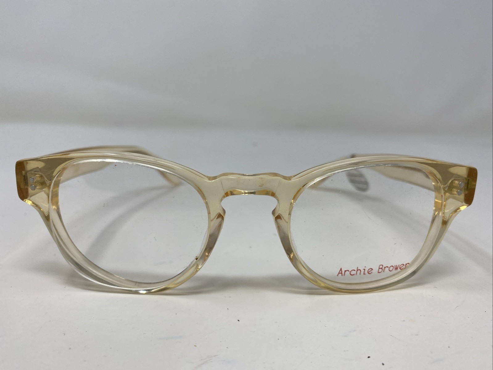 Archie Brower Eli Crystal 48-22-140 Beige Full Rim Eyeglasses Frame BT23